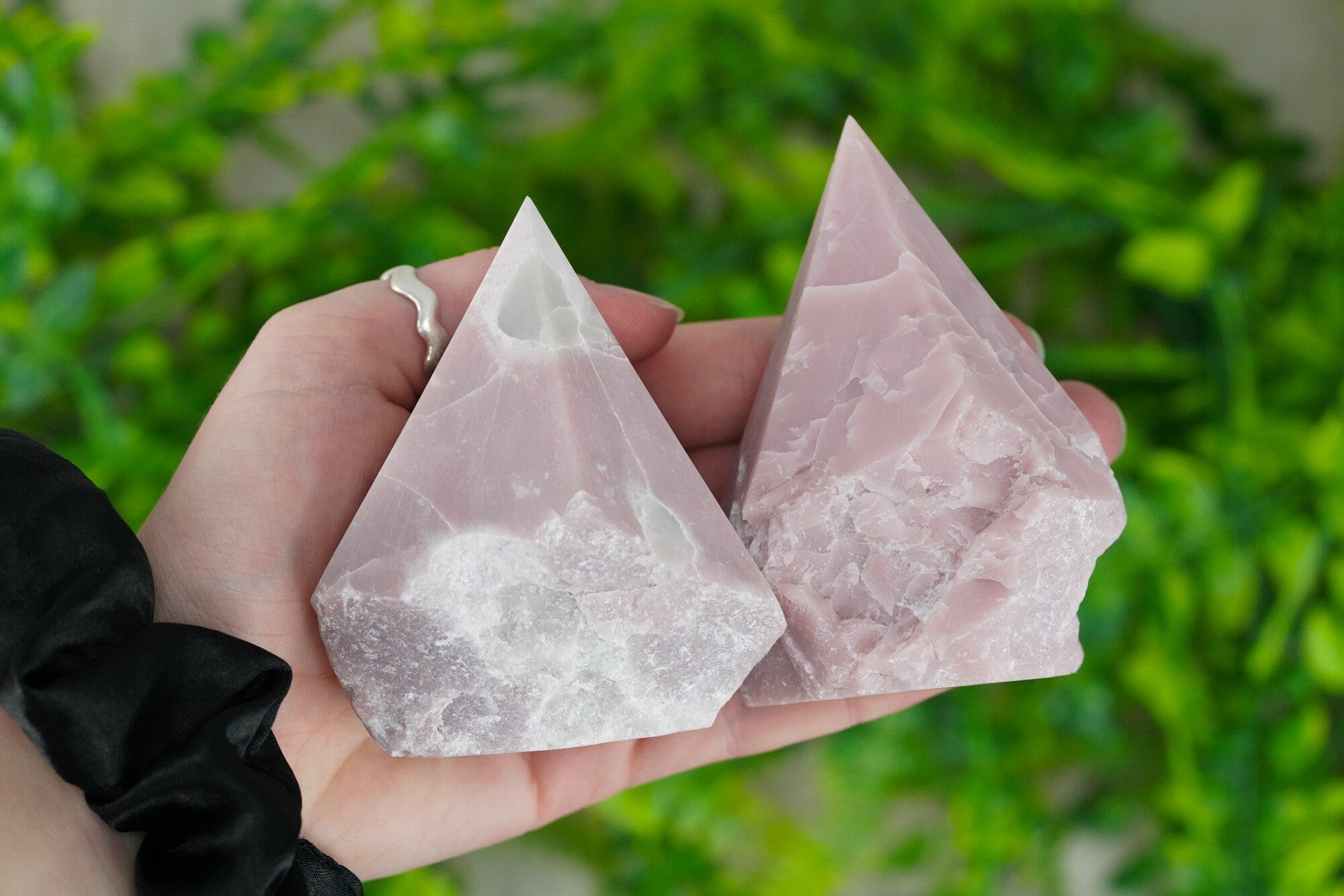 Large Raw Pink Opal Polished Crystal Point