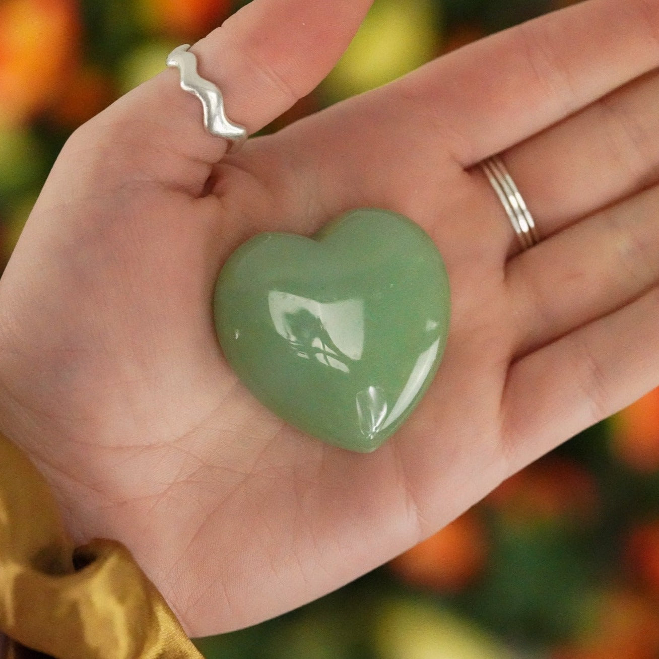 Large Green Aventurine Crystal Heart