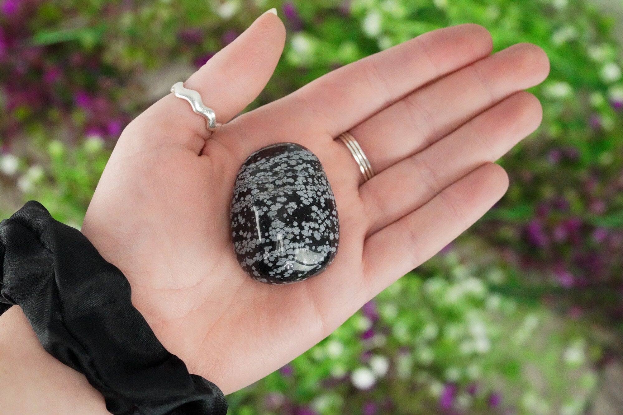 Snowflake Obsidian Pocket Stone