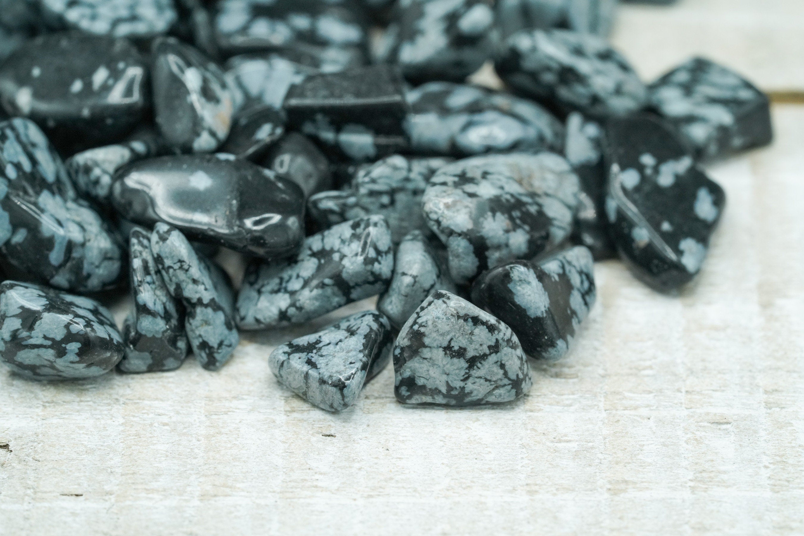 Snowflake Obsidian Tumbled Crystal Chips