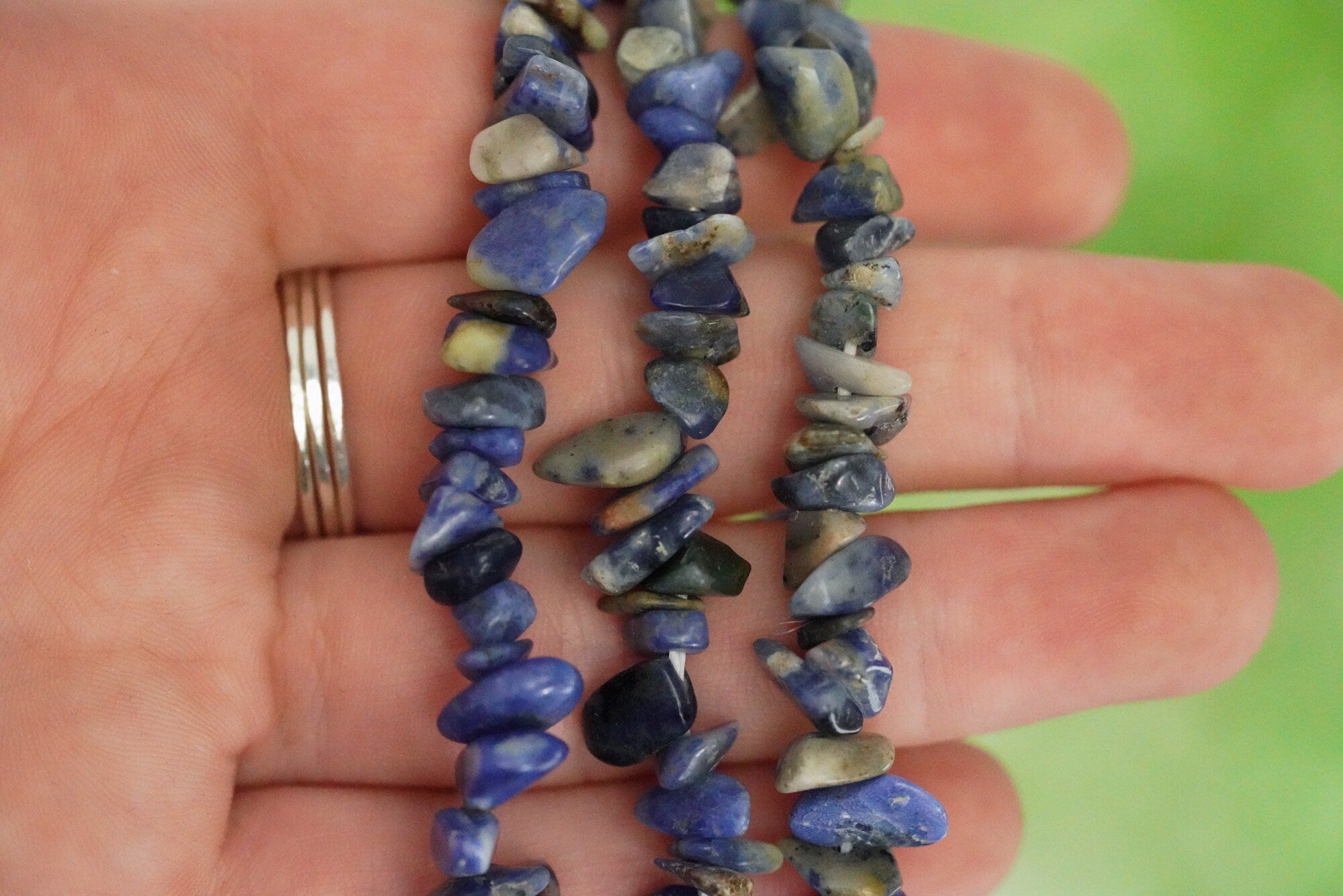 Sodalite Tumbled Stone Crystal Chip Bracelet