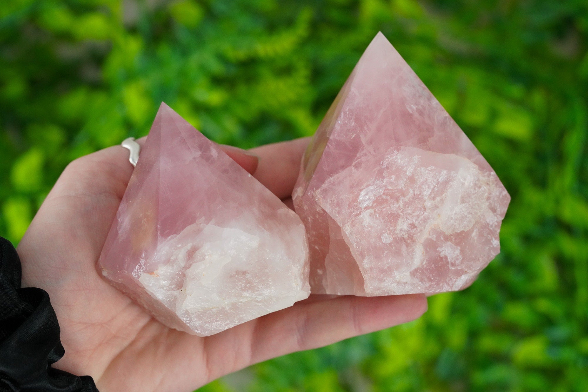 Large Raw Rose Quartz Polished Crystal Point