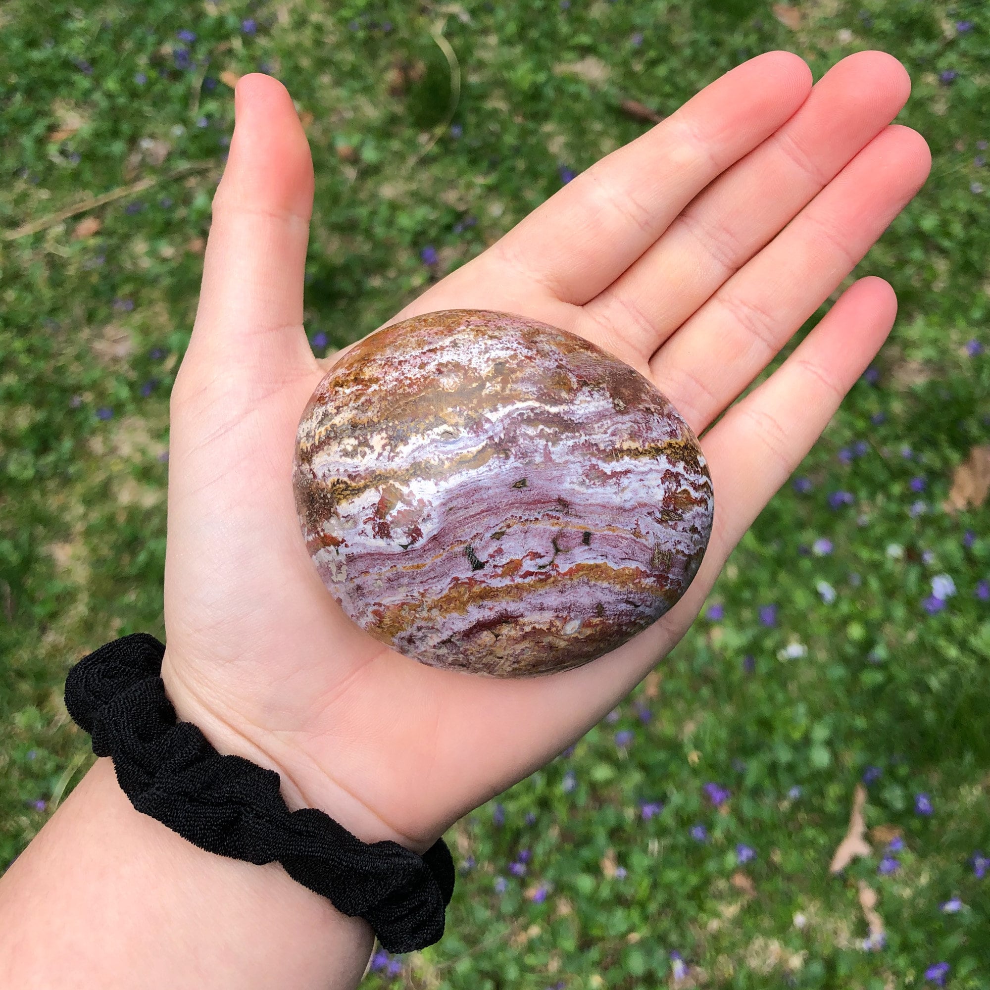 Orbicular Jasper Palm Stone Ocean Jasper