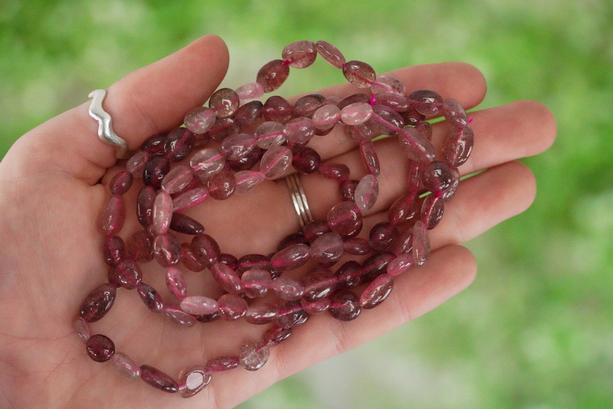 Strawberry Quartz Tumbled Stone Bracelet