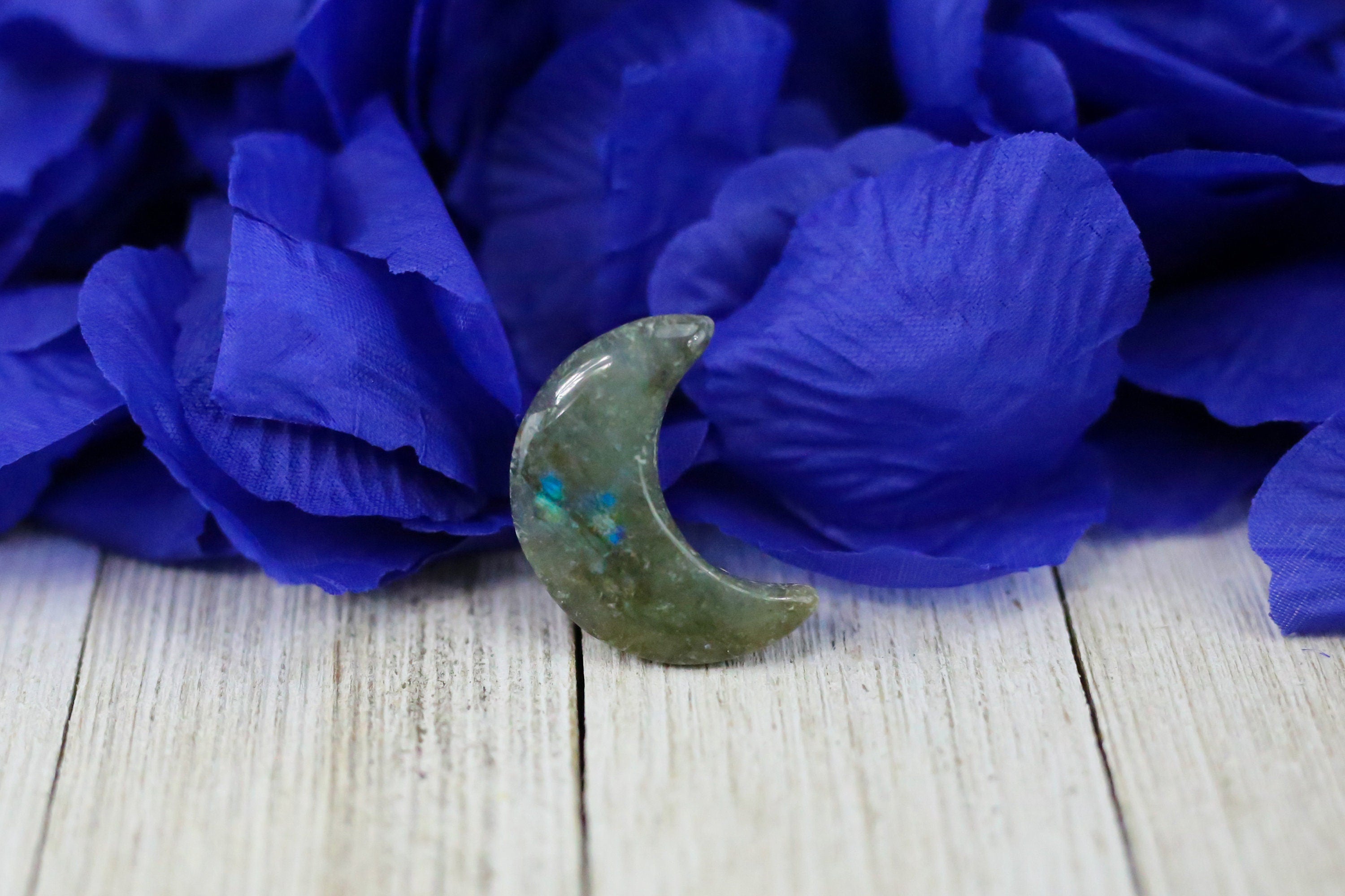 Labradorite Crystal Crescent Moon