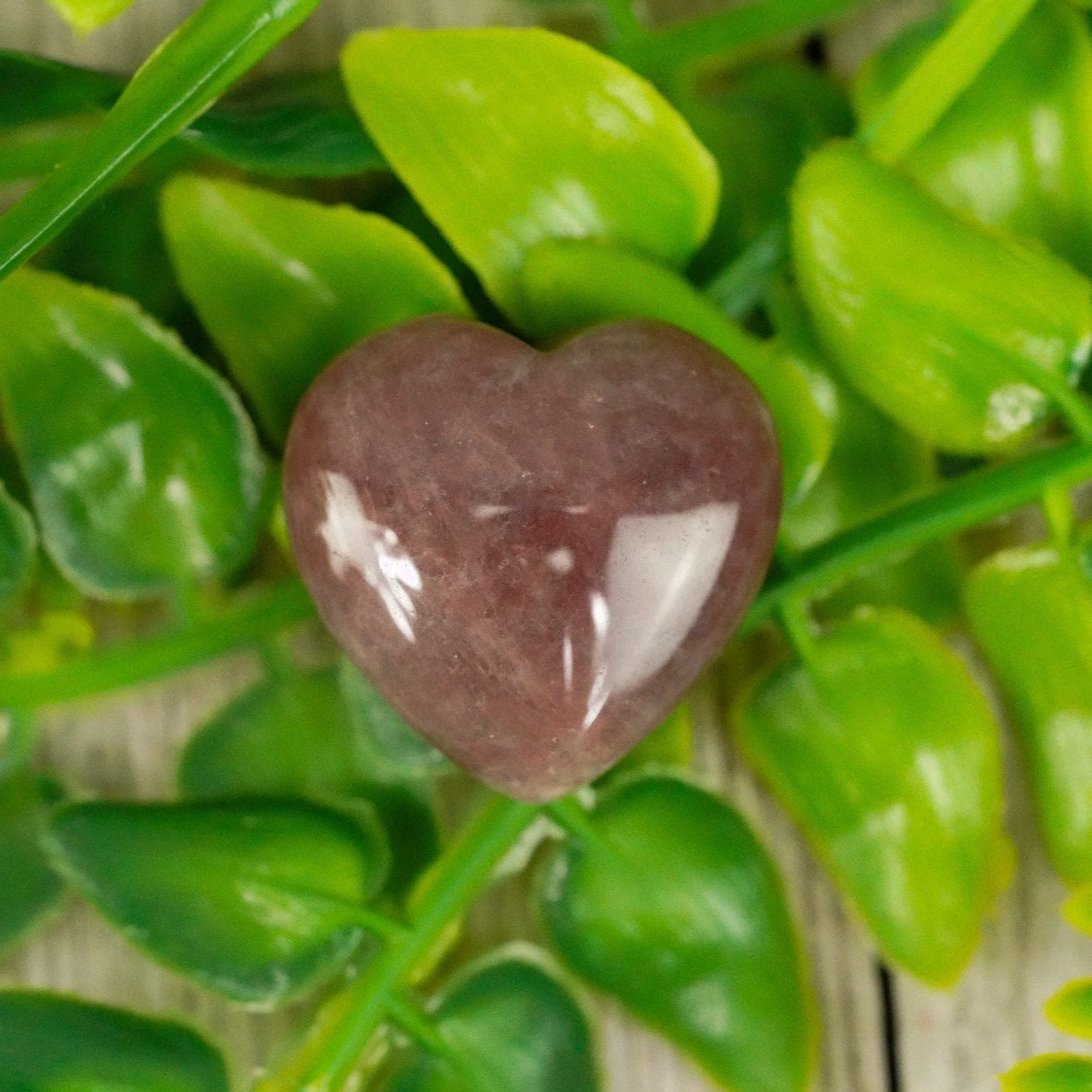 Small Strawberry Quartz Crystal Heart