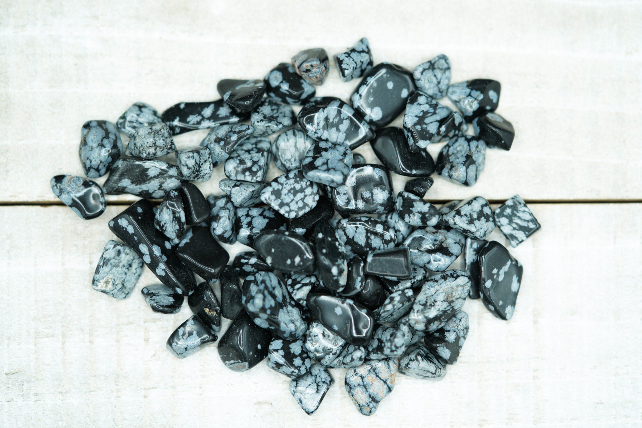 Snowflake Obsidian Tumbled Crystal Chips