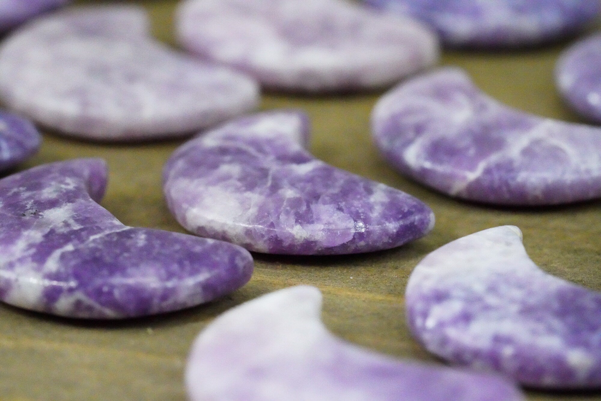 Purple Lepidolite Crystal Crescent Moon