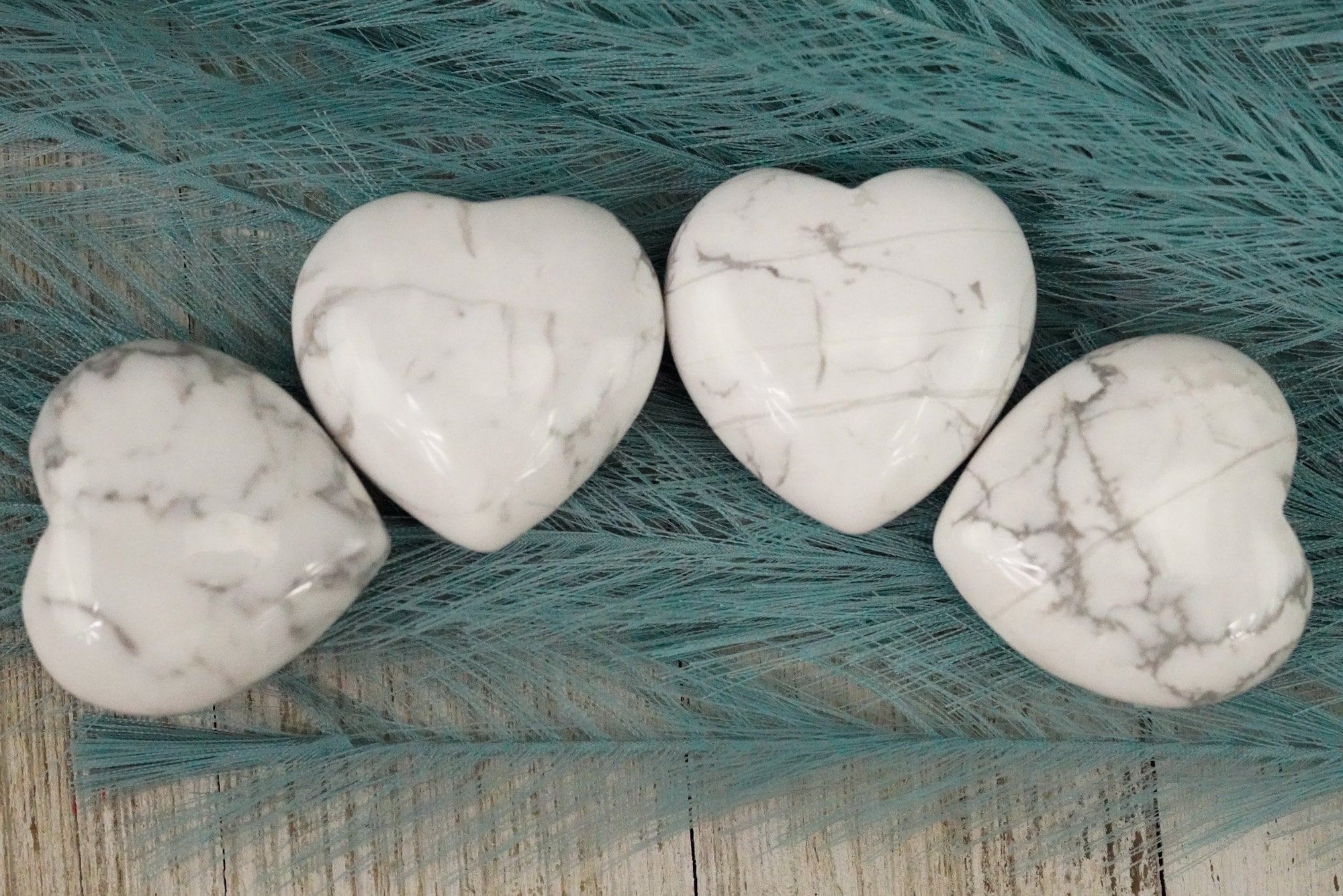 Large White Howlite Crystal Heart