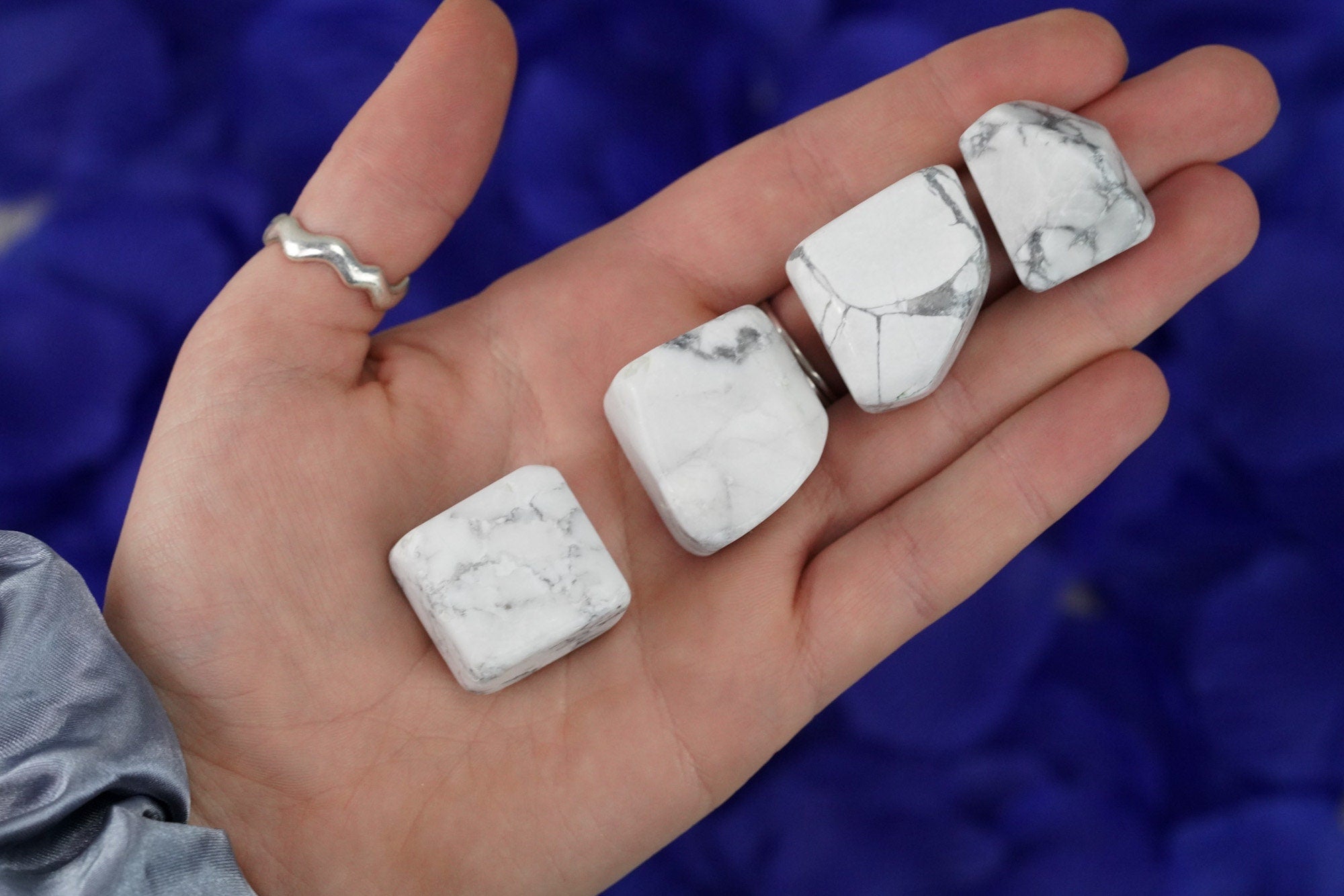 Tumbled White Howlite Polished Stone