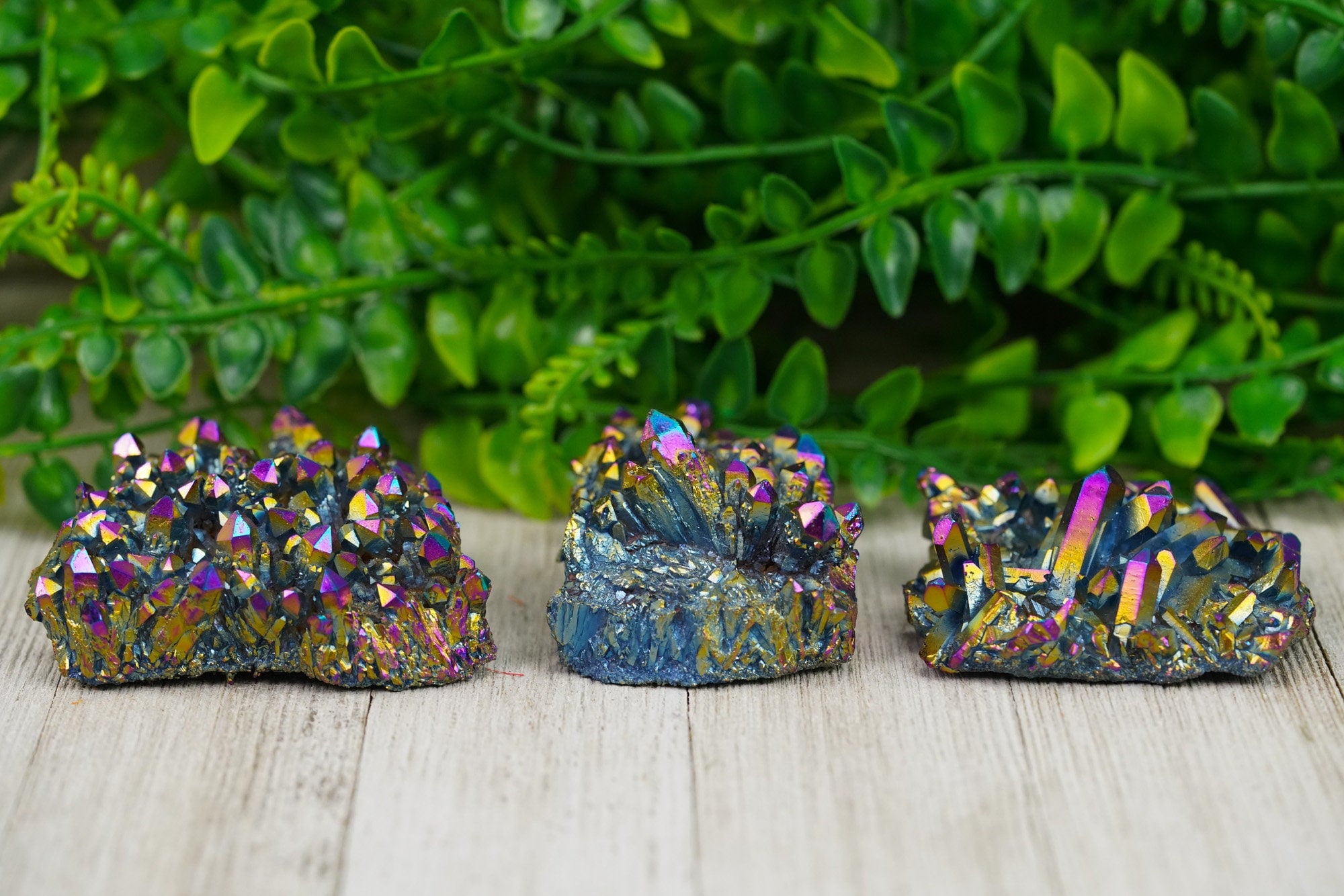 Titanium Rainbow Aura Quartz Crystal Cluster