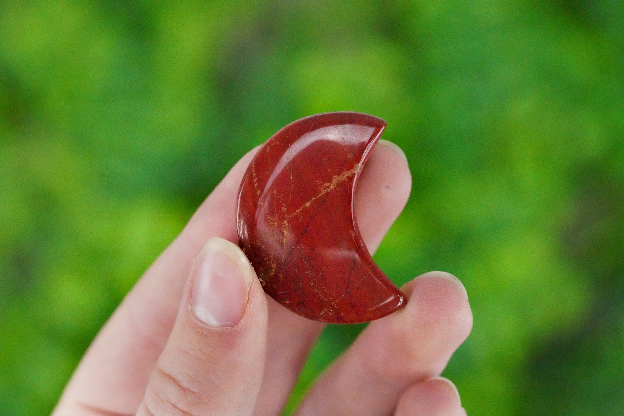 Red Jasper Crystal Crescent Moon