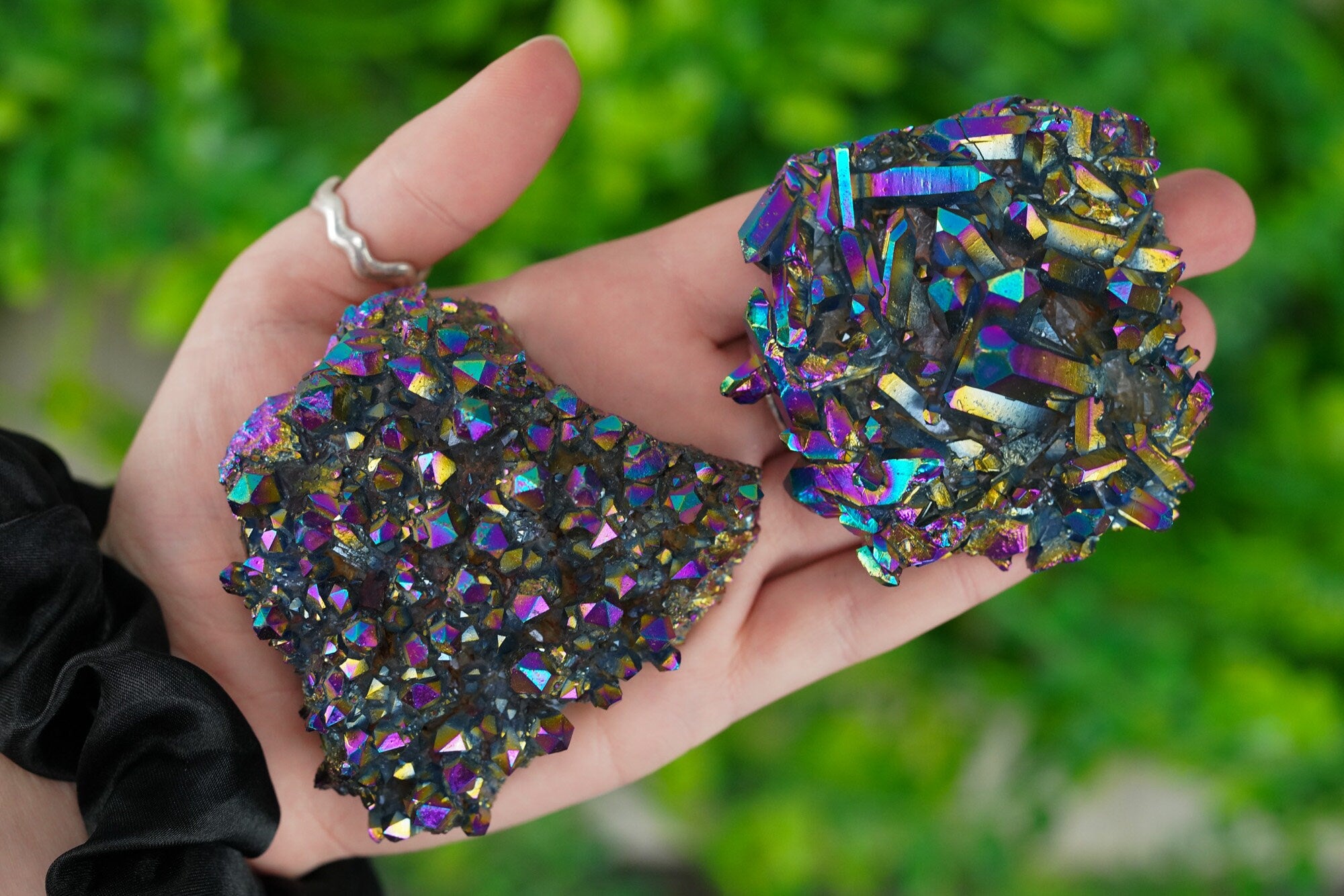 Titanium Rainbow Aura Quartz Crystal Cluster