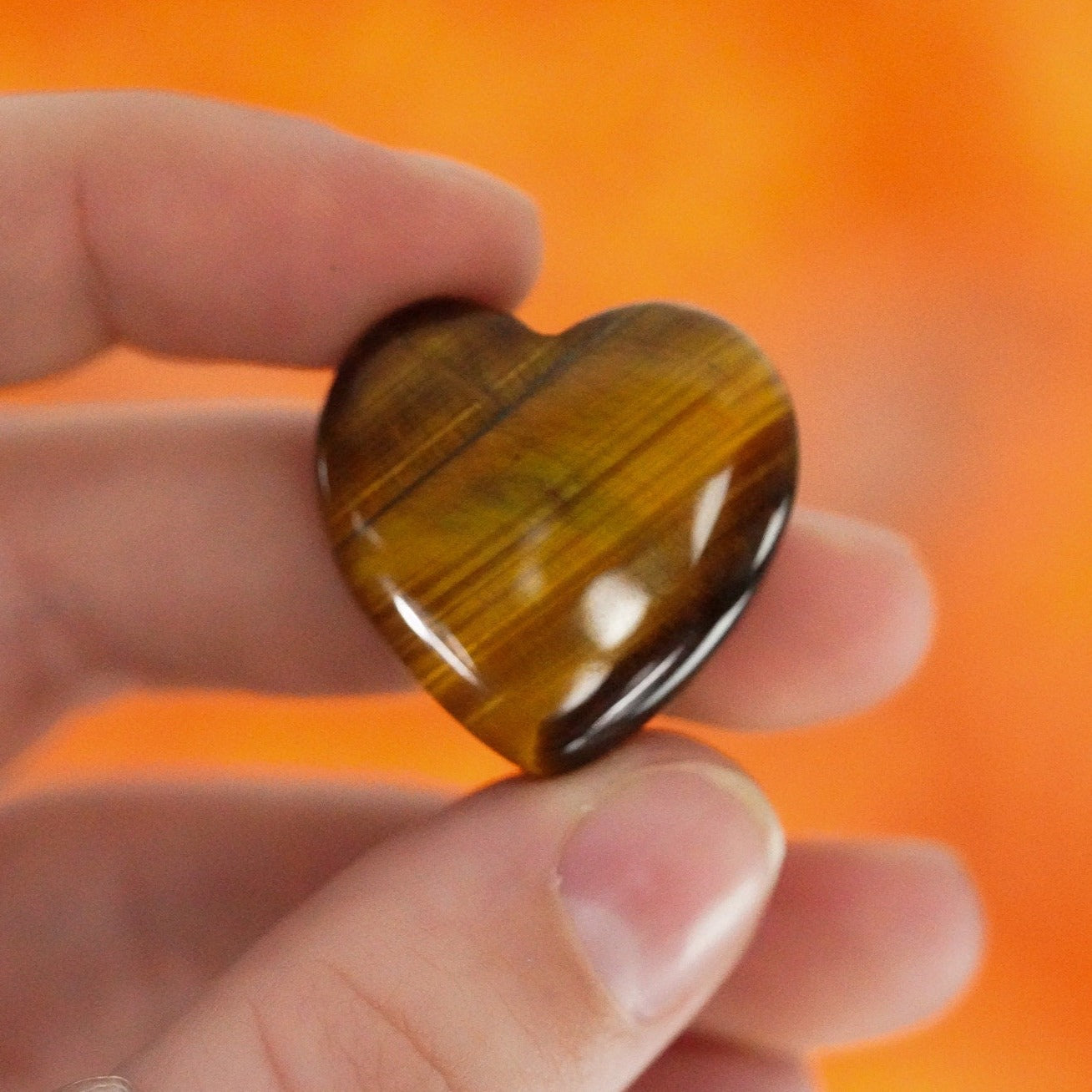 Small Tigers Eye Crystal Heart