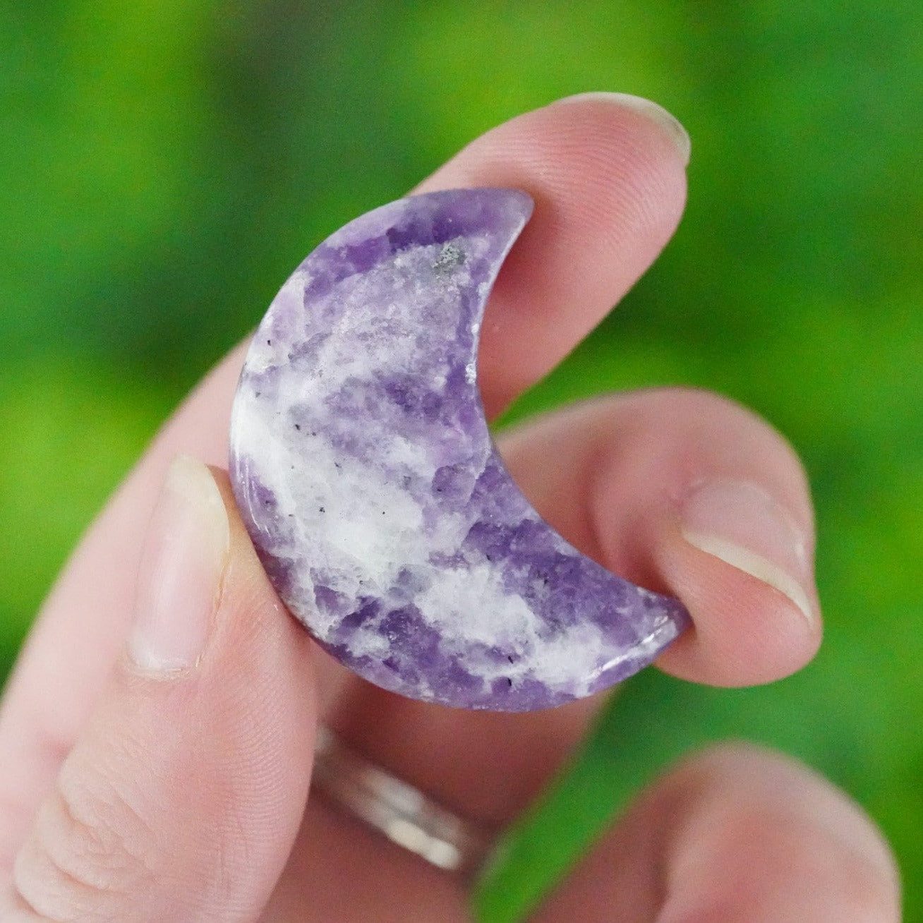 Purple Lepidolite Crystal Crescent Moon