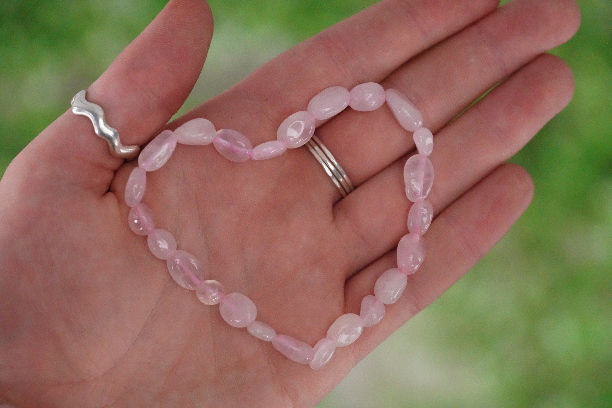 Rose Quartz Tumbled Stone Bracelet