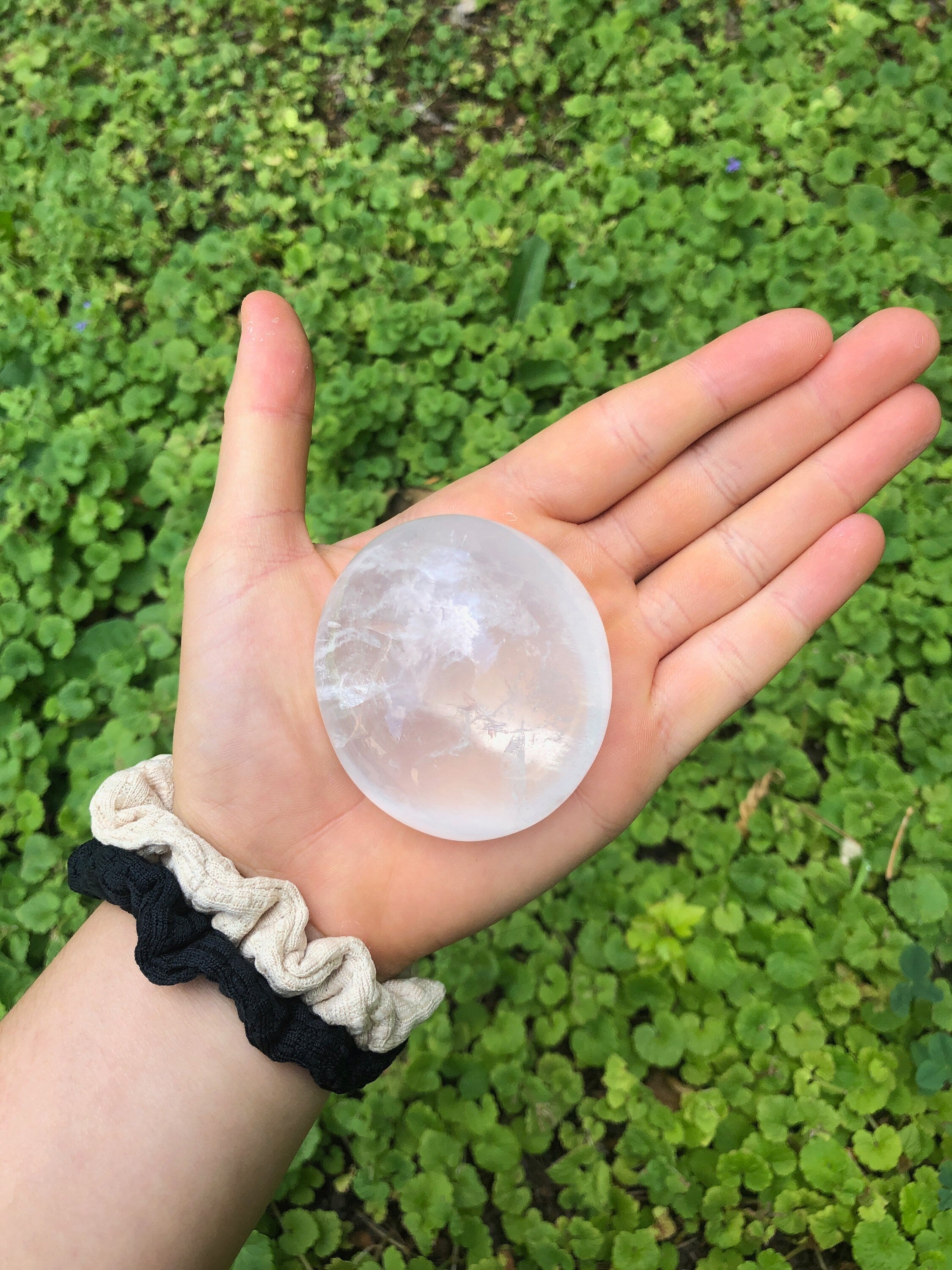 Clear Quartz Palm Stone