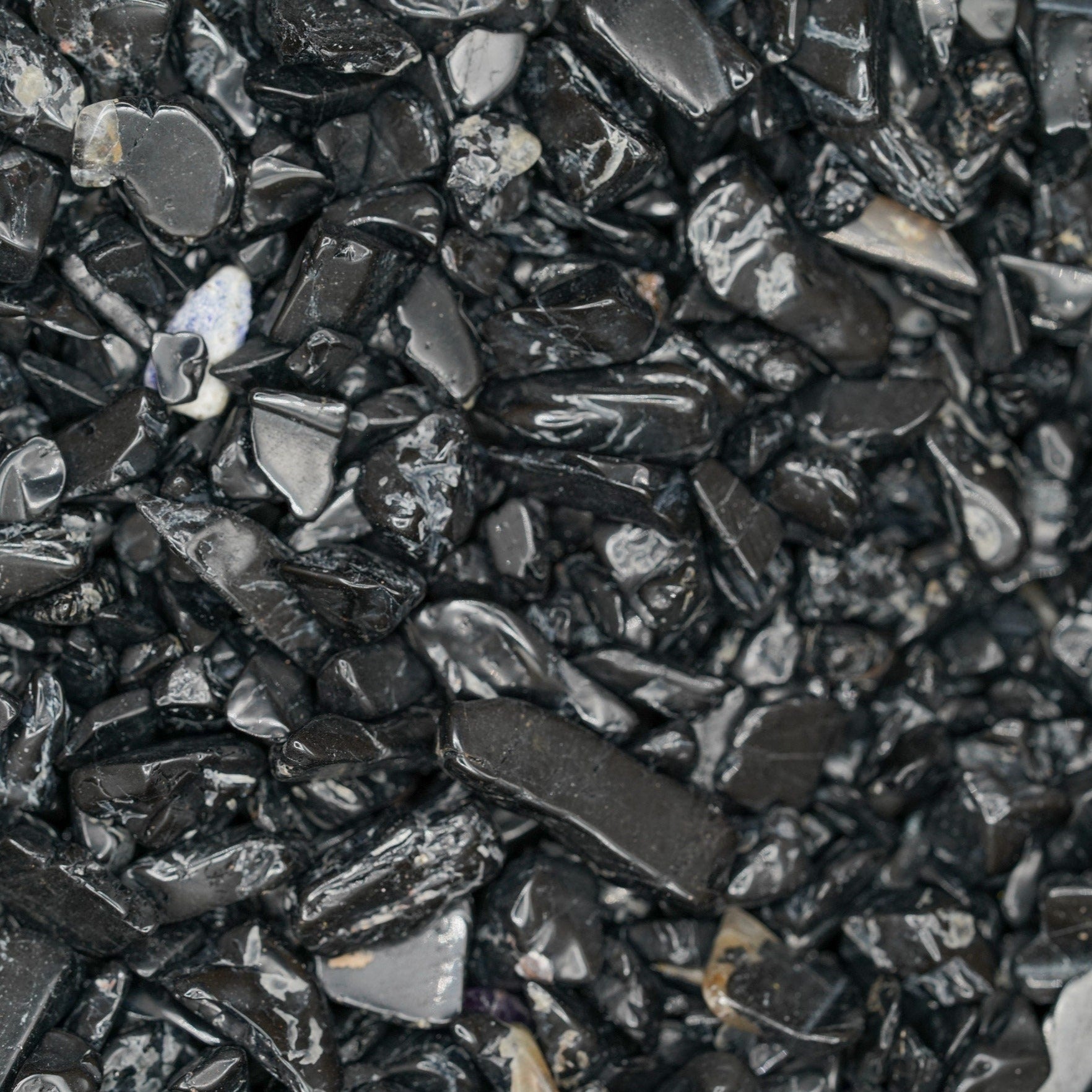 Black Tourmaline Tumbled Crystal Chips