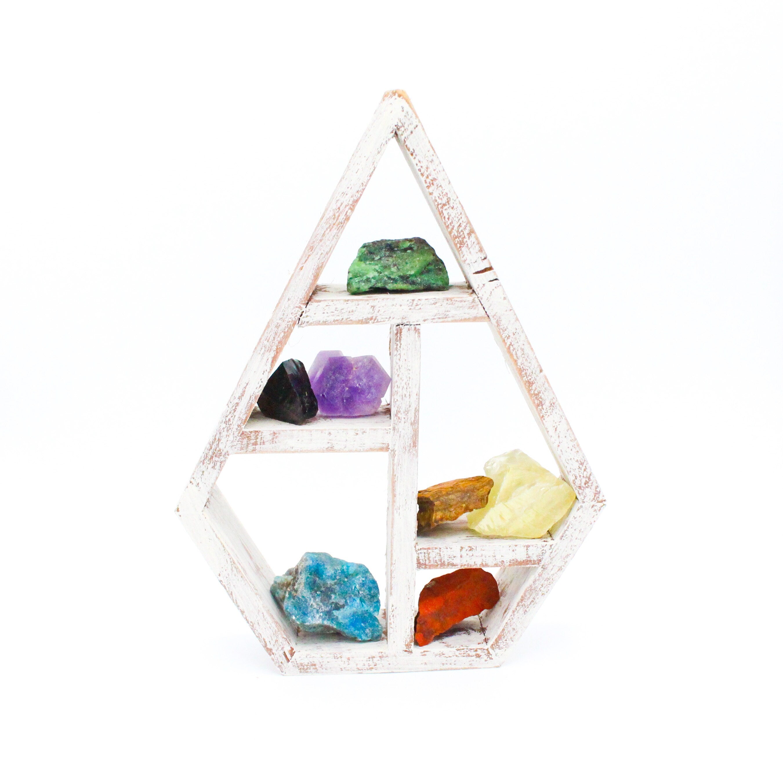 Raw Seven Chakra Crystal Shelf