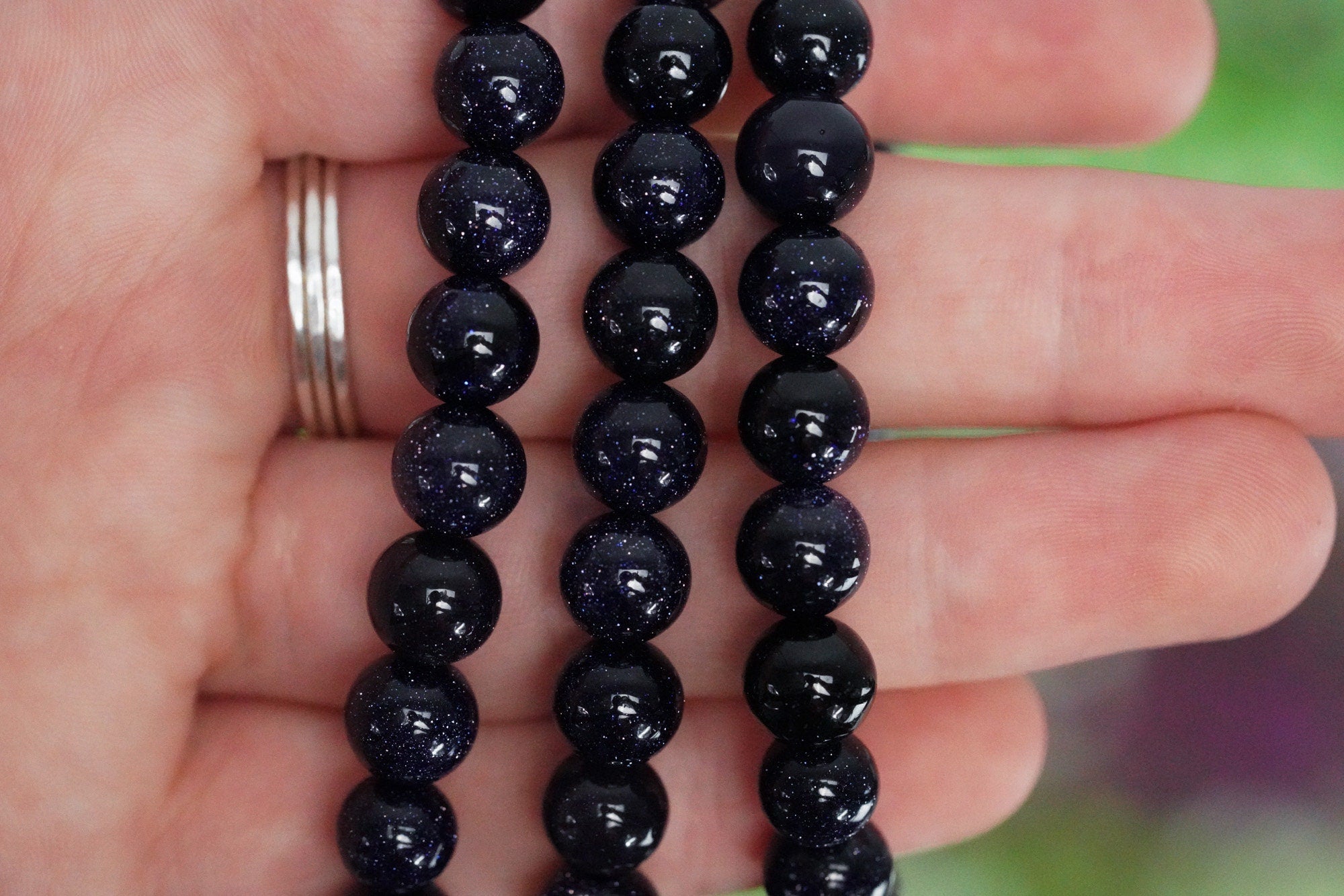 Blue Sandstone 8mm beads Stone Crystal Bracelet