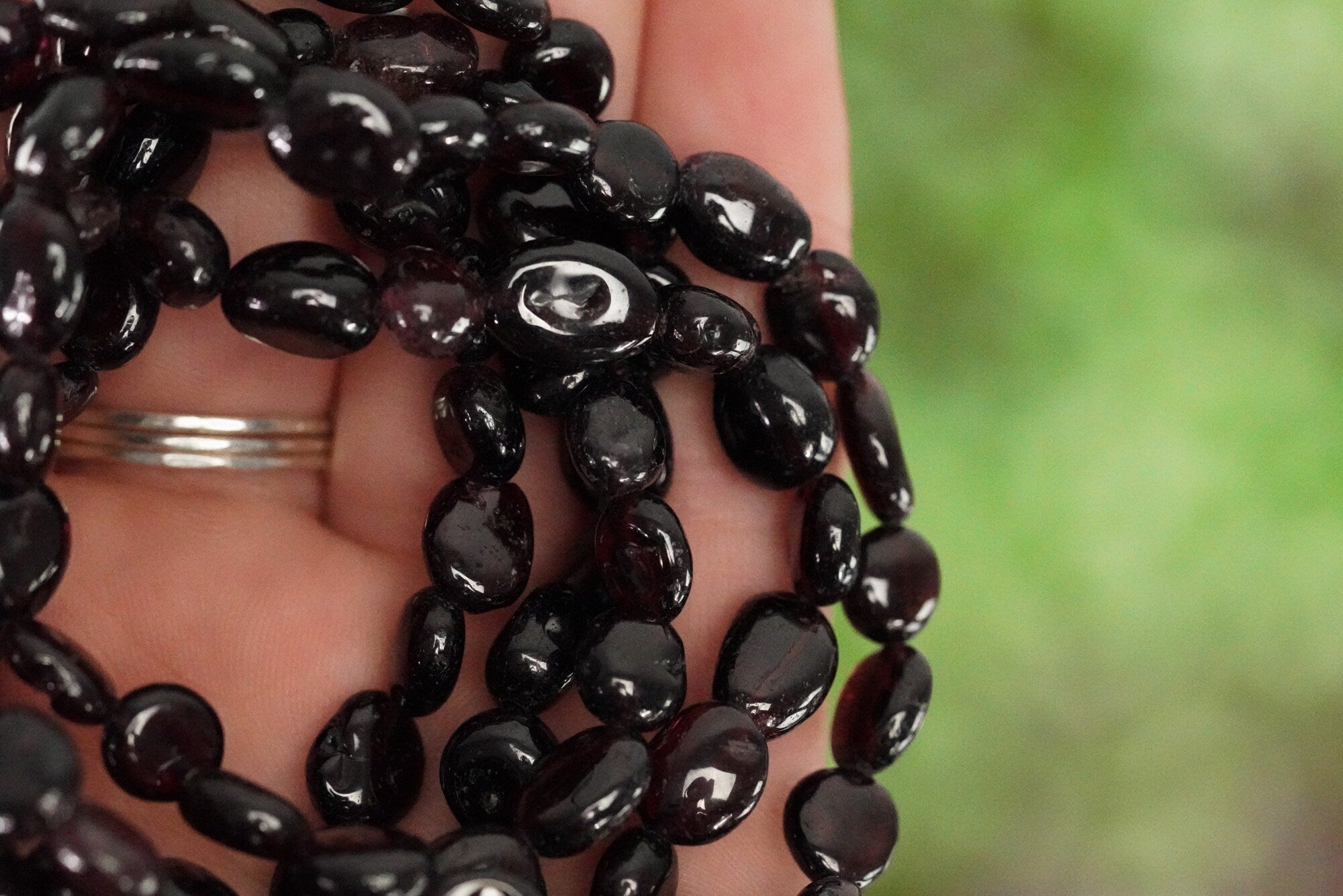 Garnet Tumbled Stone Bracelet