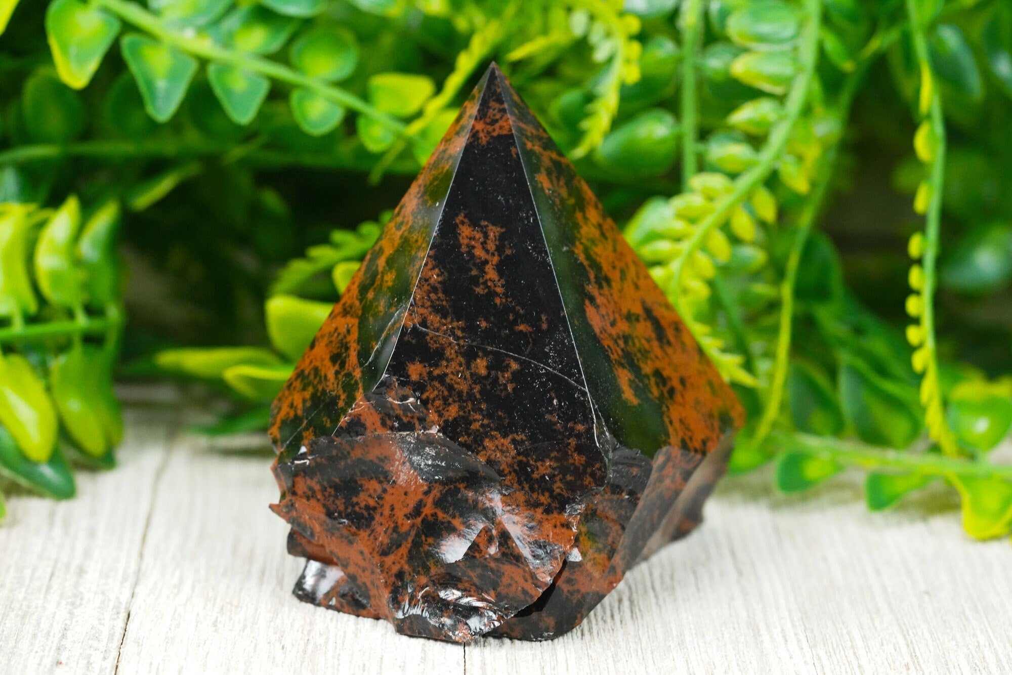 Large Raw Mahogany Obsidian Polished Crystal Point