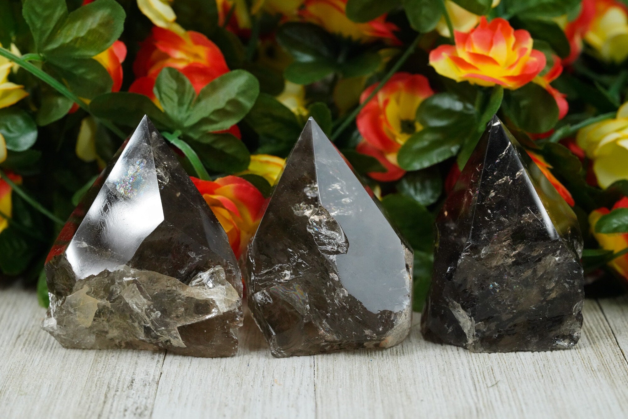 Large Raw Smoky Quartz Polished Crystal Point