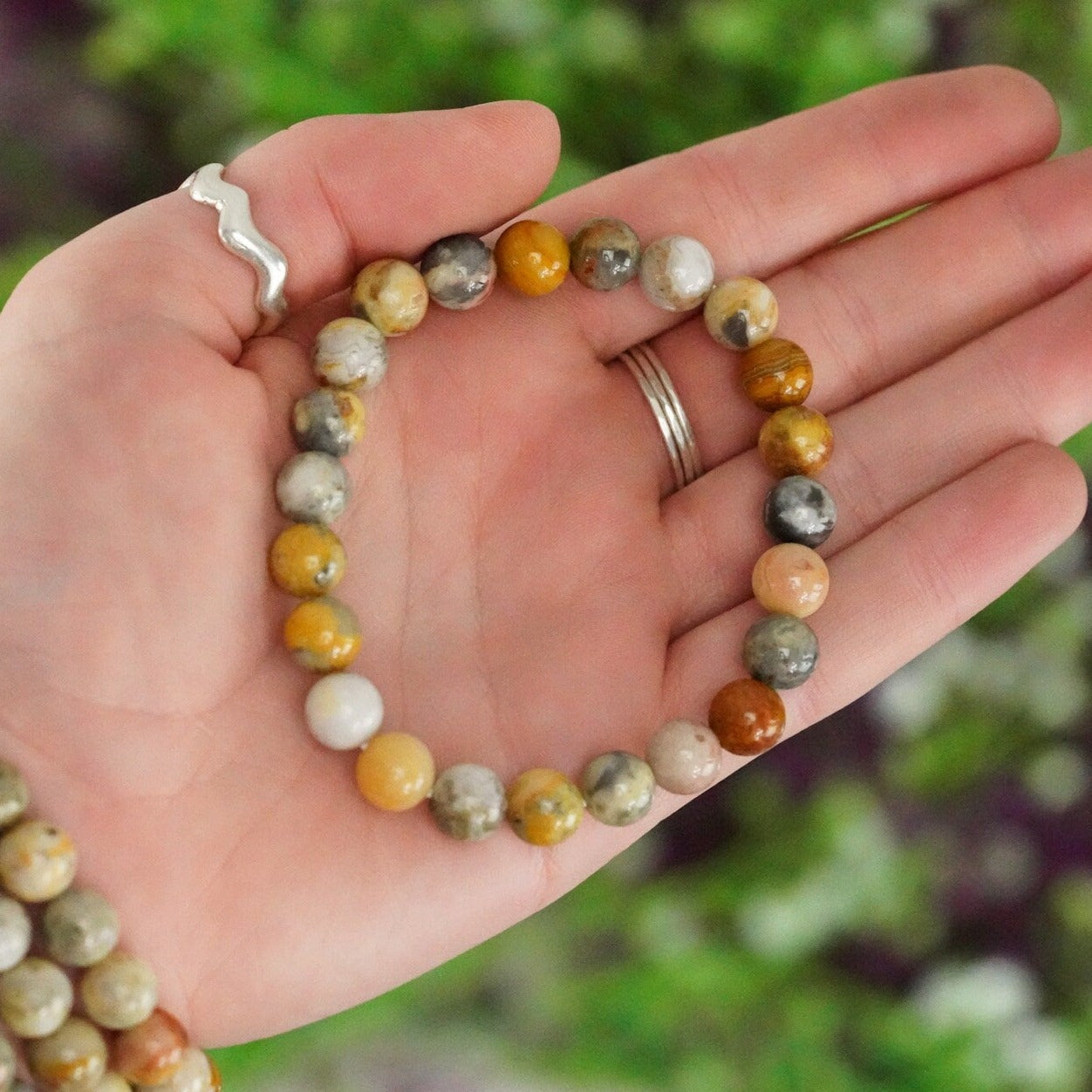 Crazy Lace Agate 8mm Round Bead Bracelet