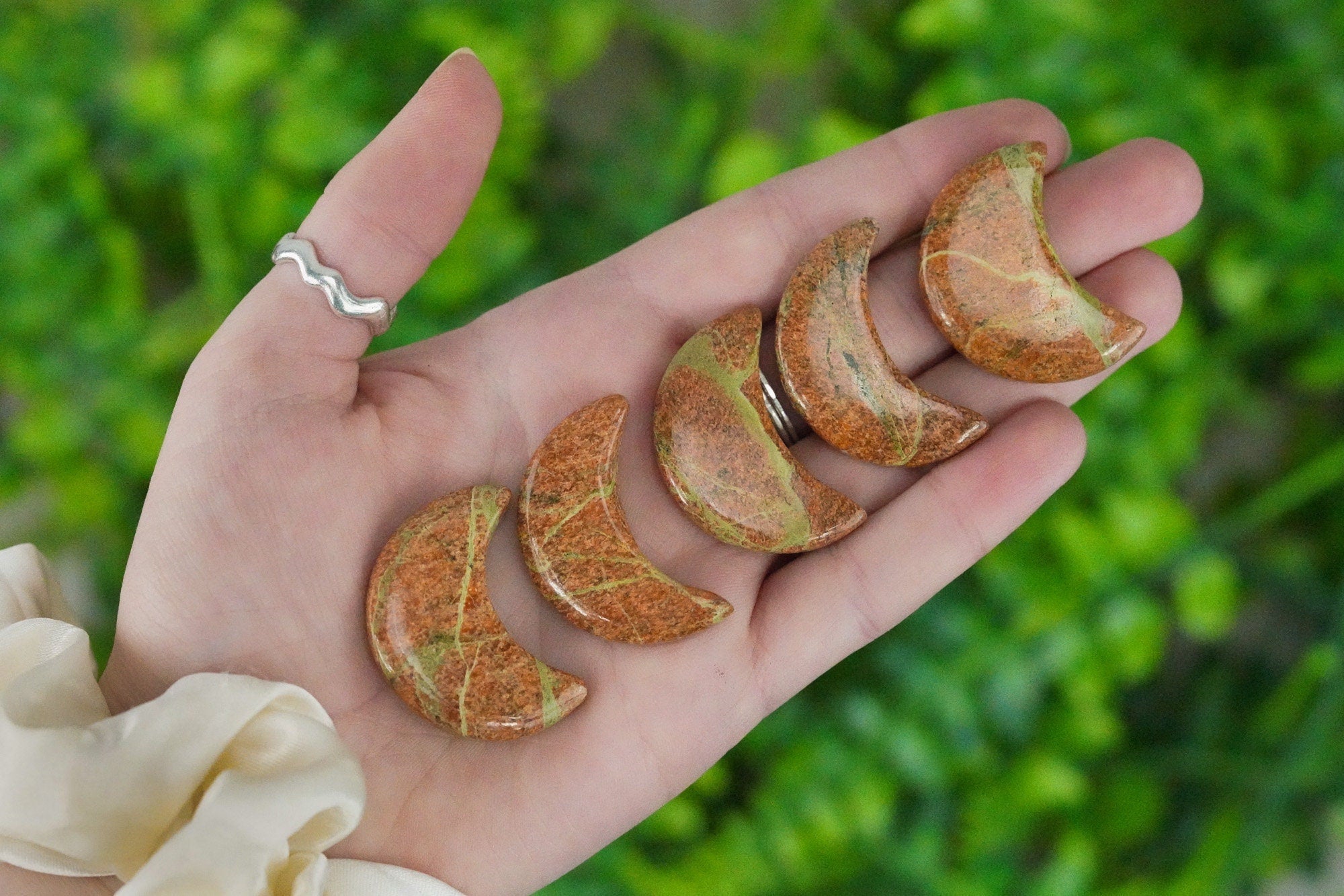 Unakite Crystal Crescent Moon