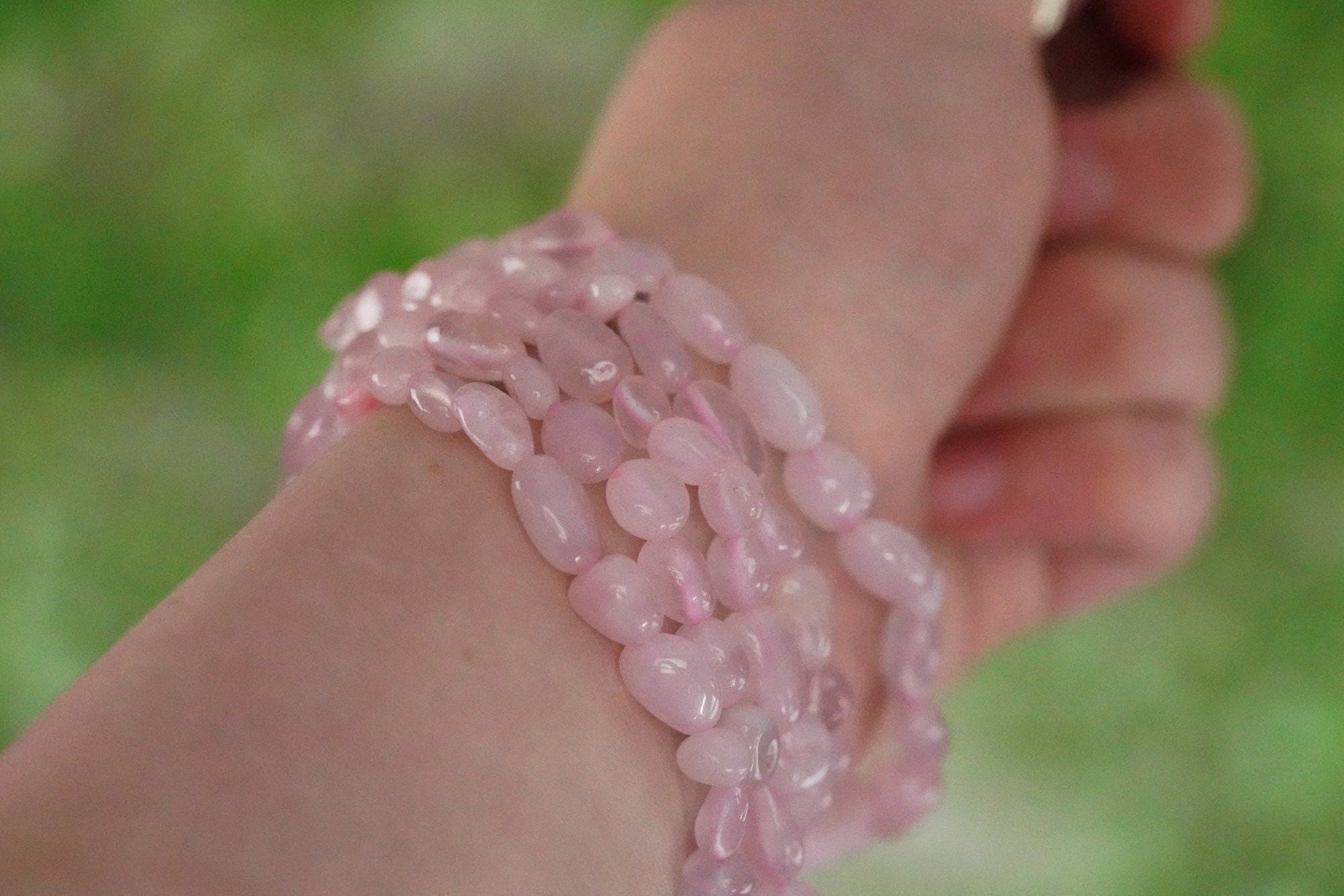 Rose Quartz Tumbled Stone Bracelet