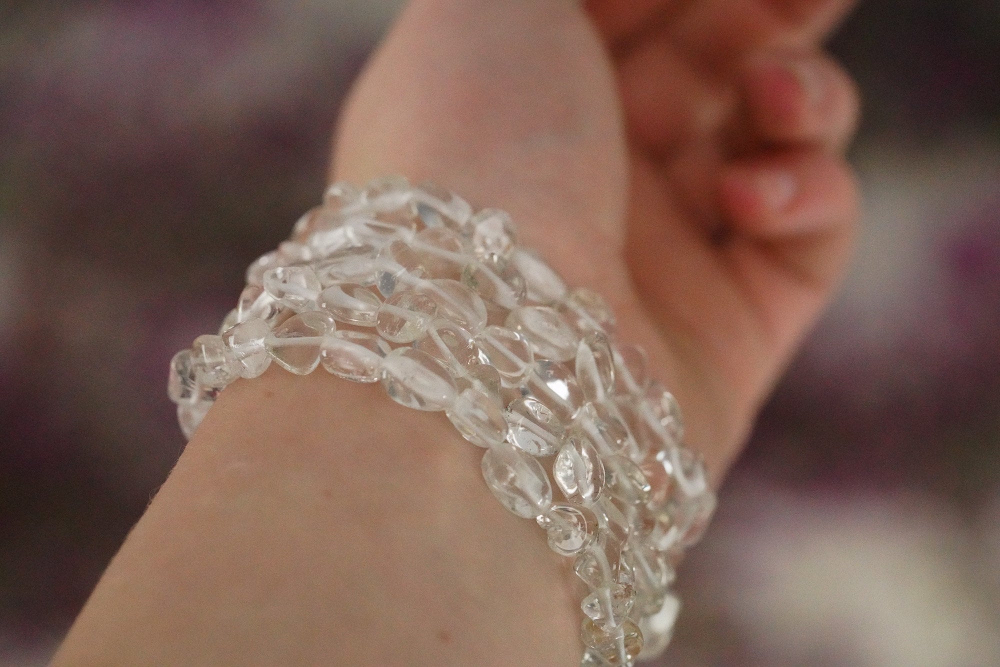 Clear Quartz Tumbled Stone Bracelet