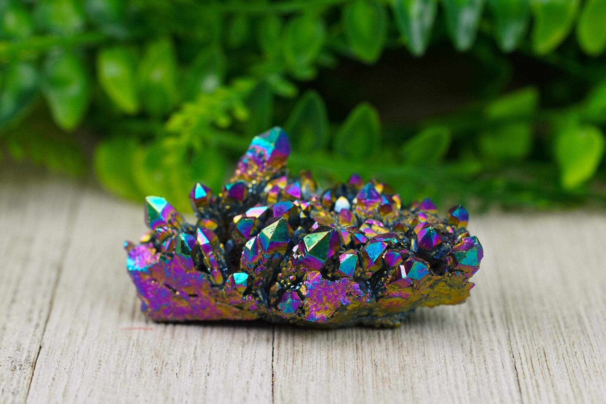 Titanium Rainbow Aura Quartz Crystal Cluster