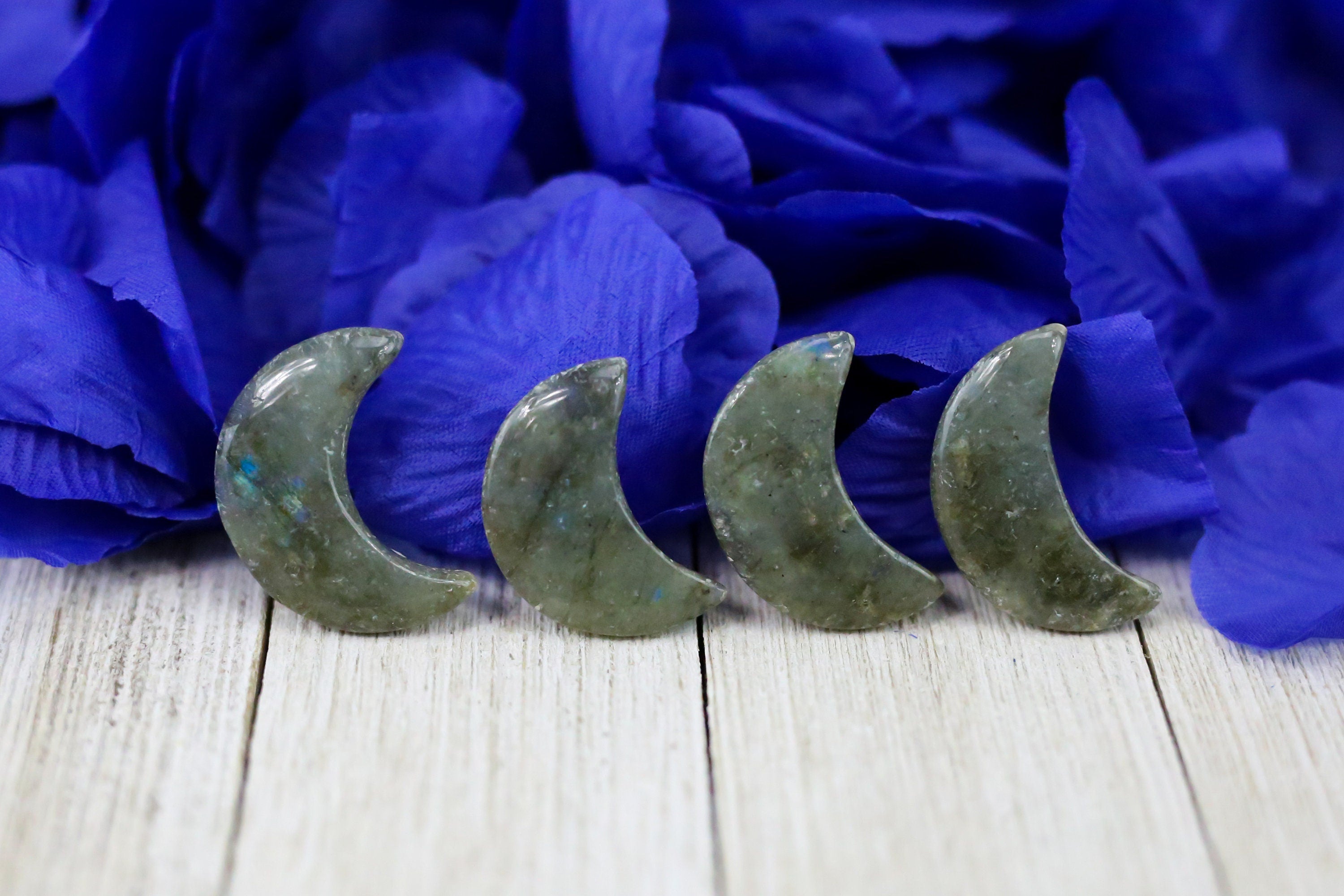 Labradorite Crystal Crescent Moon