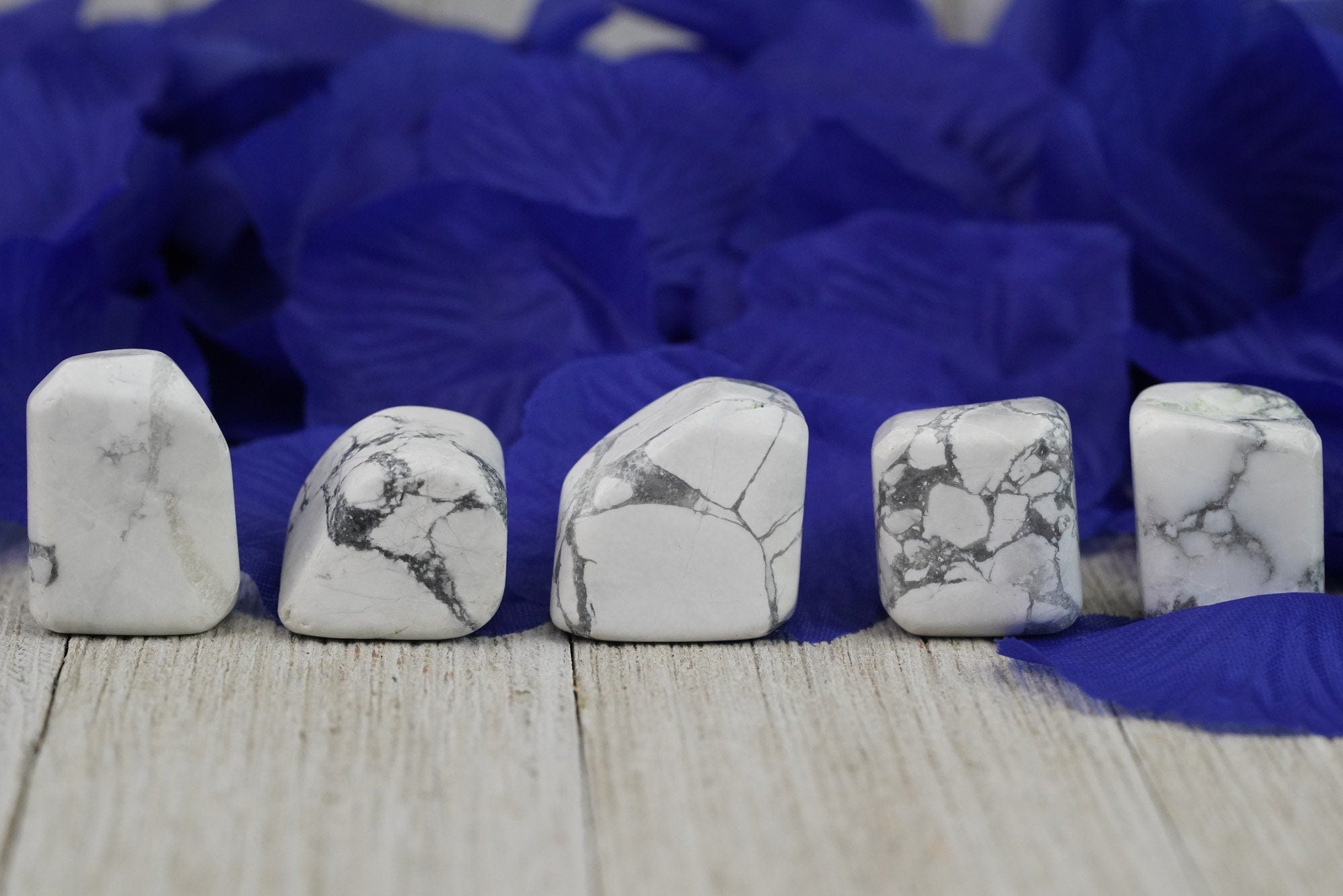 Tumbled White Howlite Polished Stone