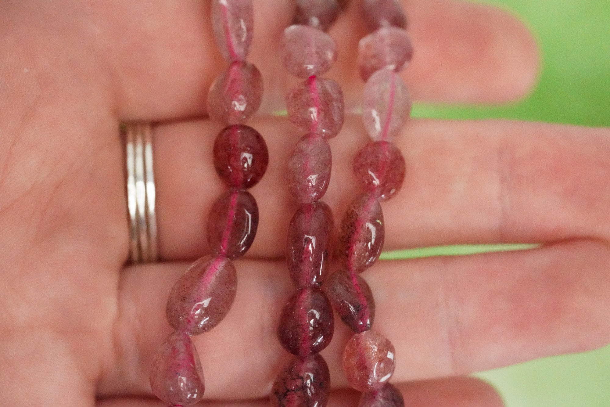 Strawberry Quartz Tumbled Stone Bracelet