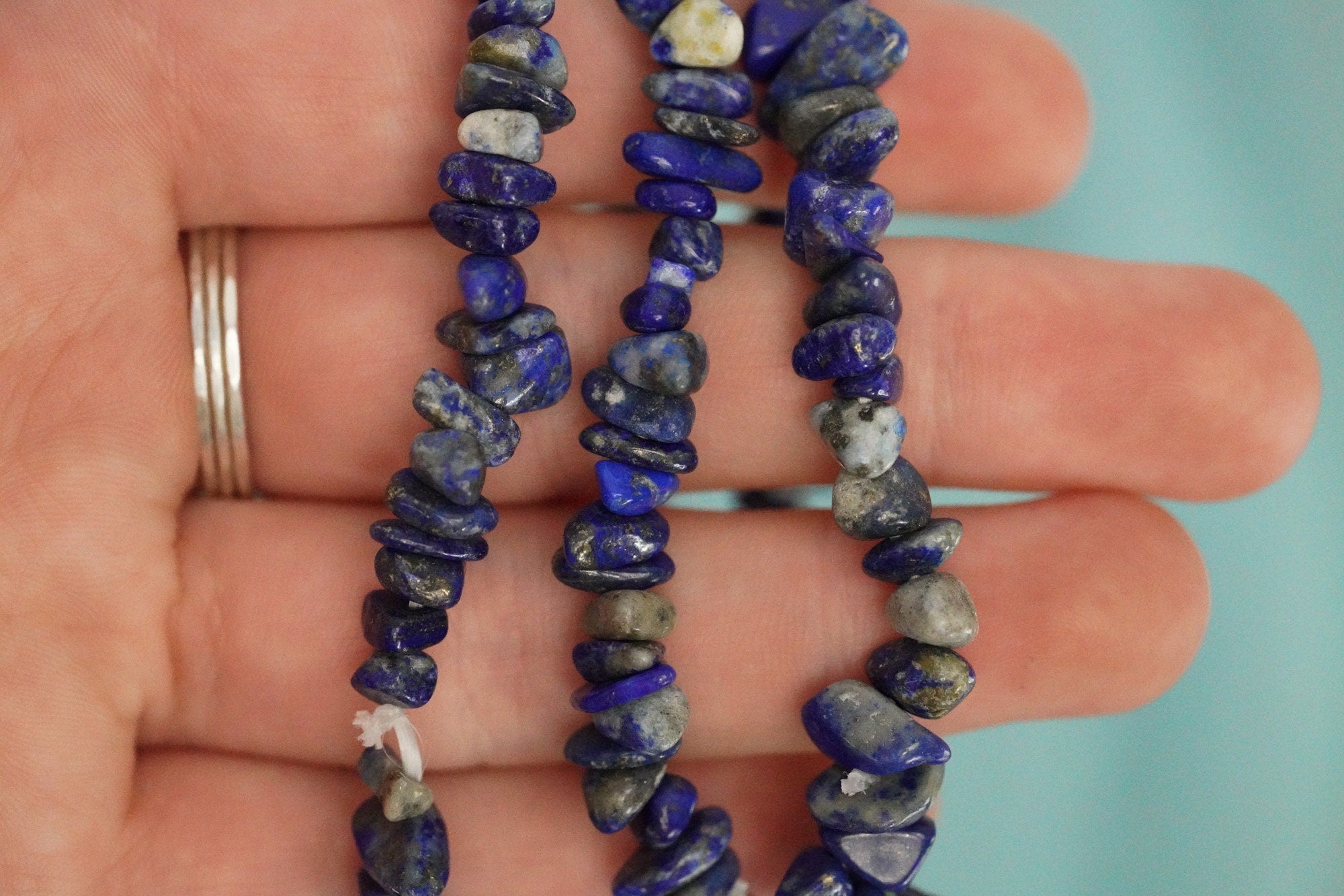 Lapis Lazuli Tumbled Stone Crystal Chip Bracelet