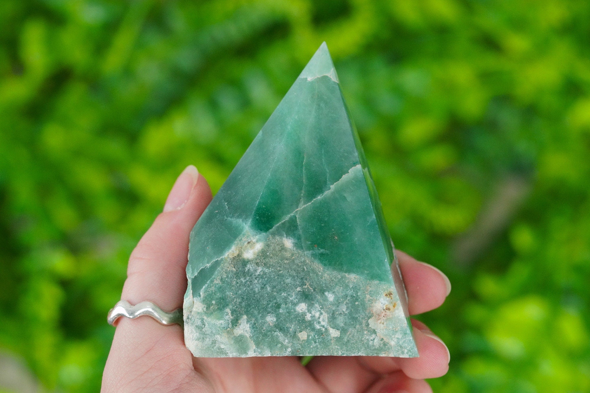 Large Raw Green Aventurine Polished Crystal Point