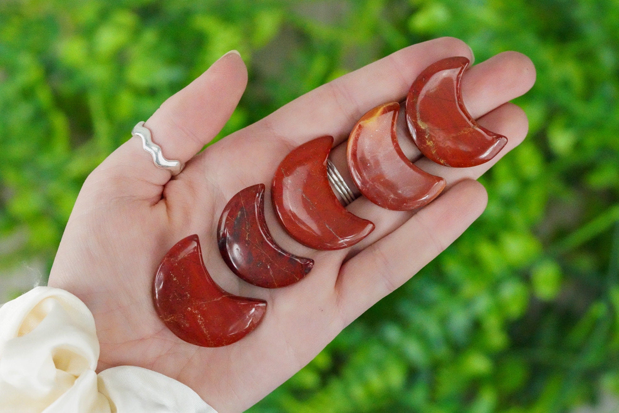 Red Jasper Crystal Crescent Moon