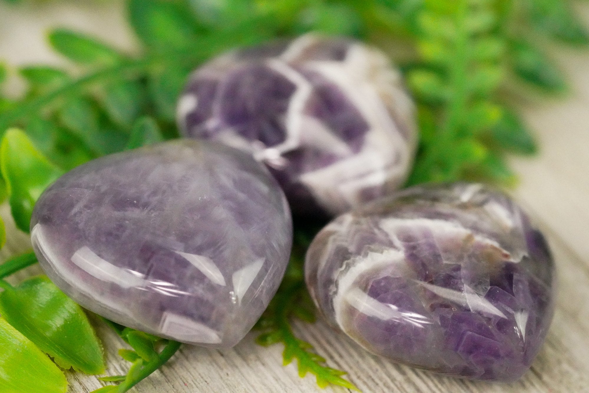 Large Chevron Amethyst Crystal Heart