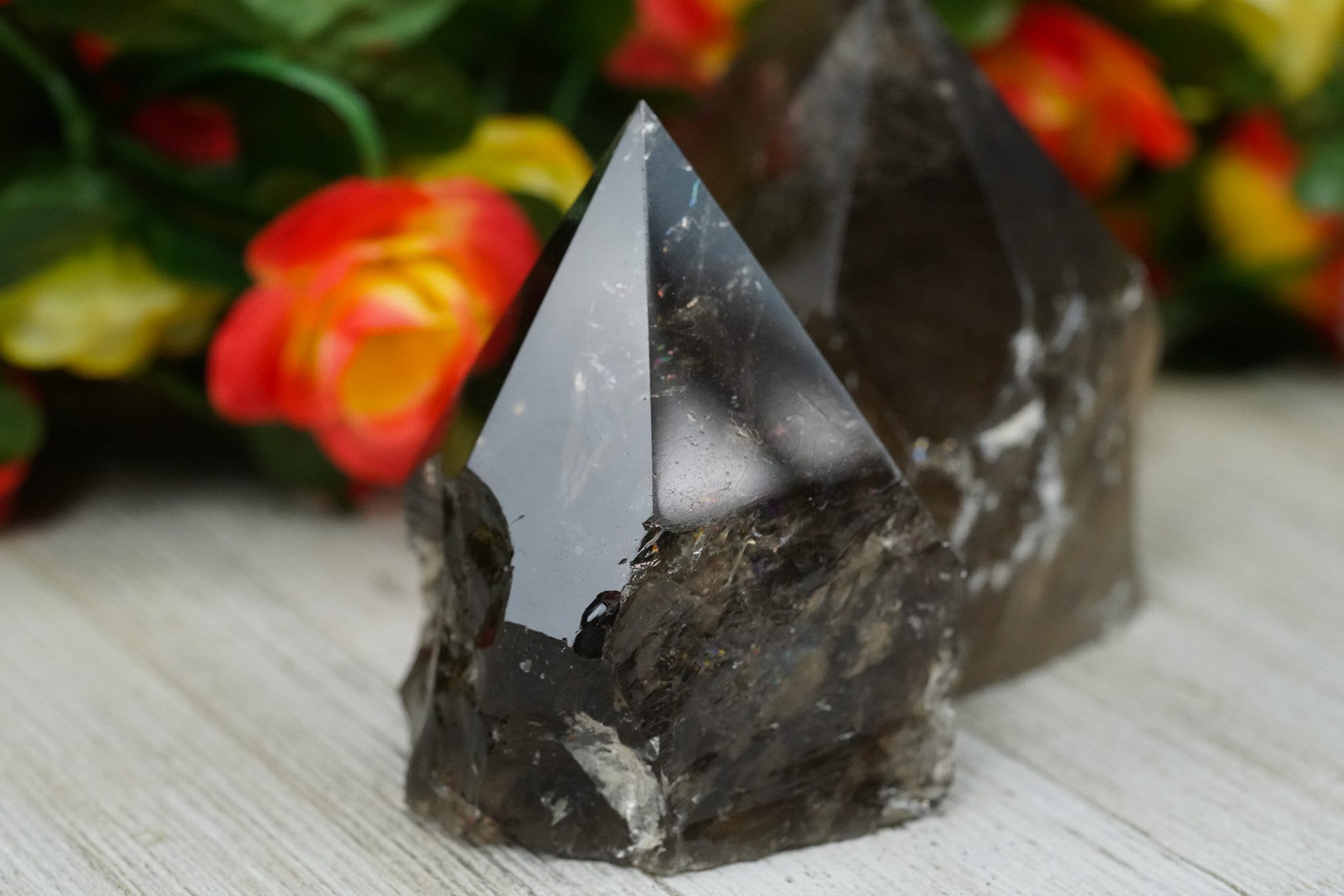 Large Raw Smoky Quartz Polished Crystal Point