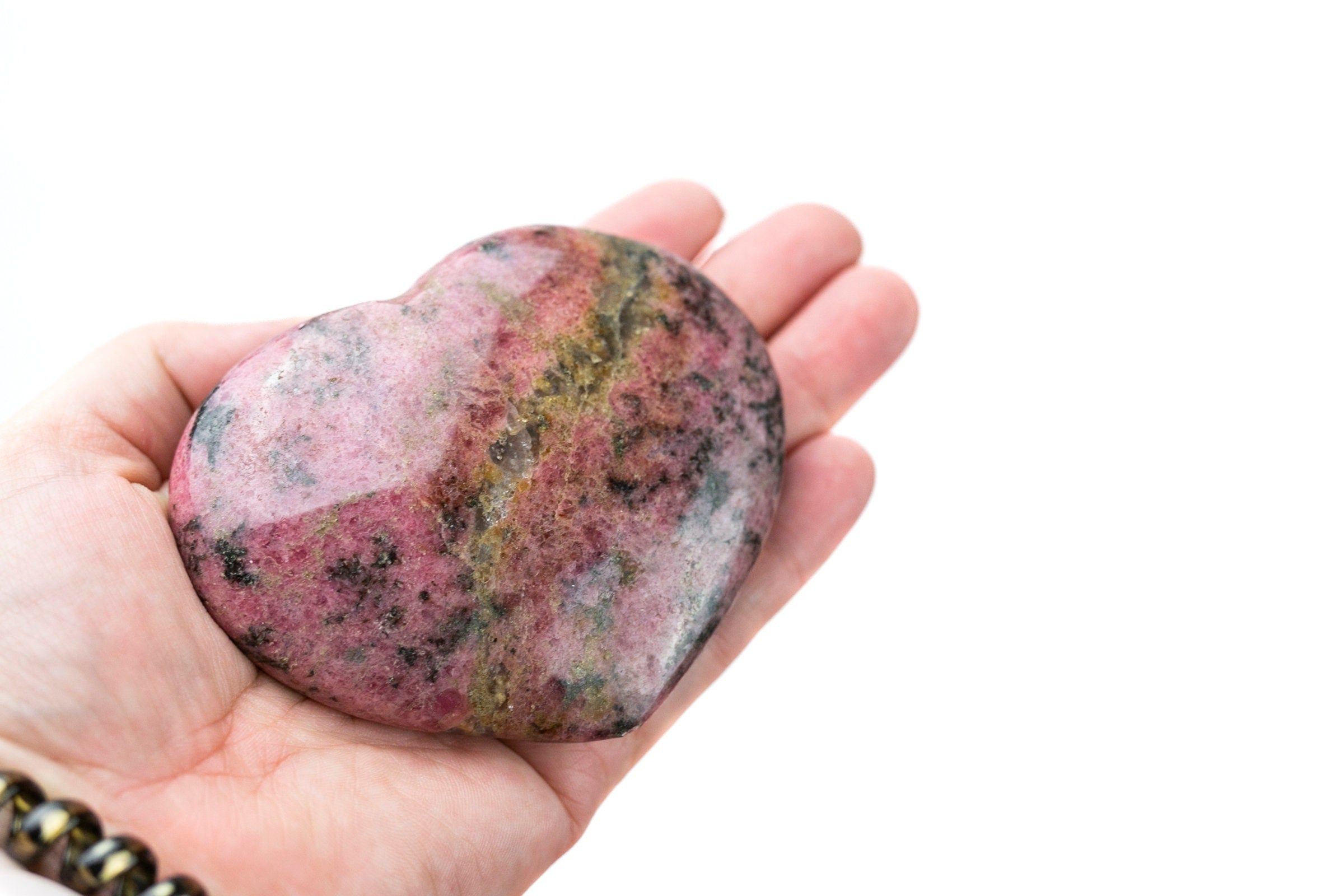 Large Rhodonite Crystal Heart