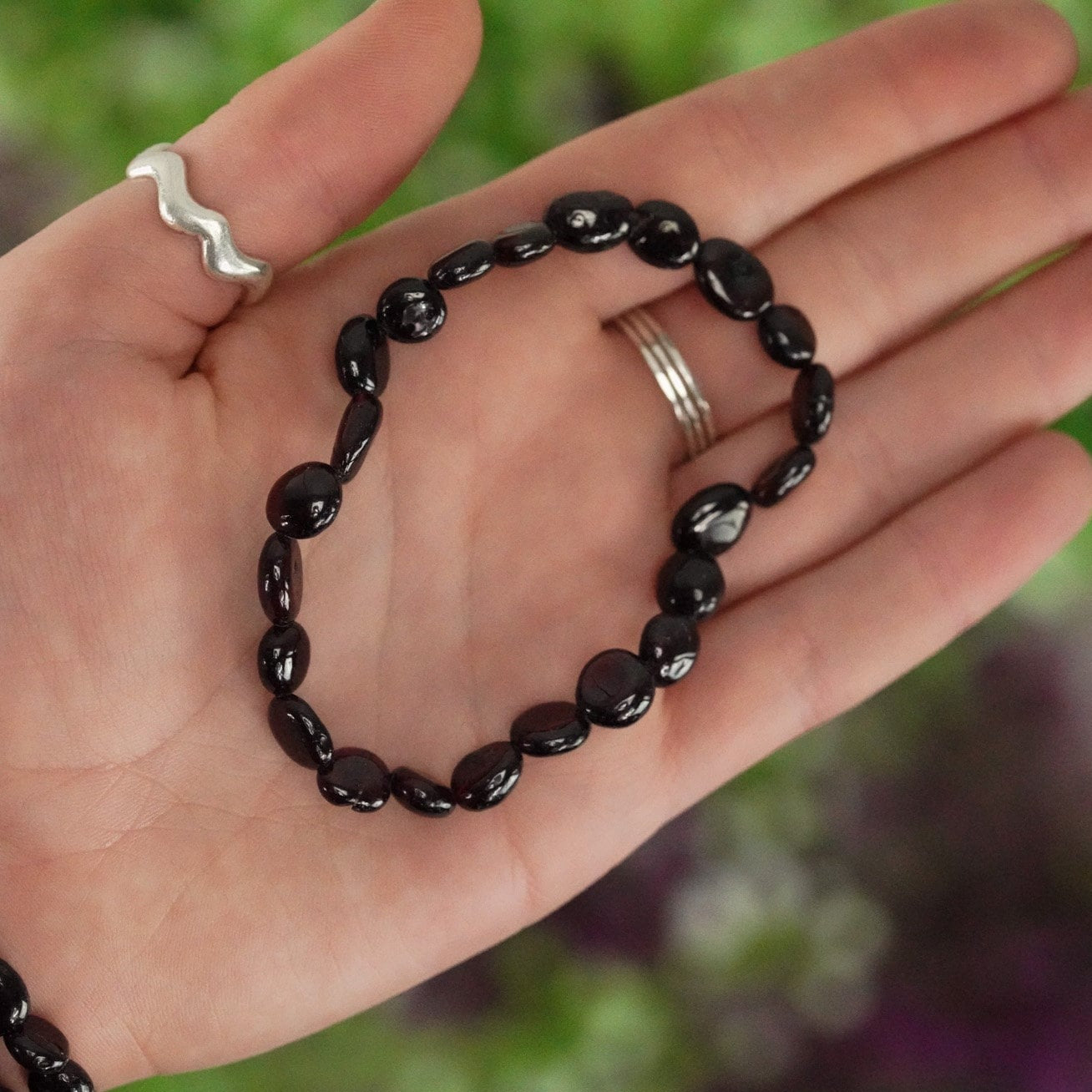 Garnet Tumbled Stone Bracelet