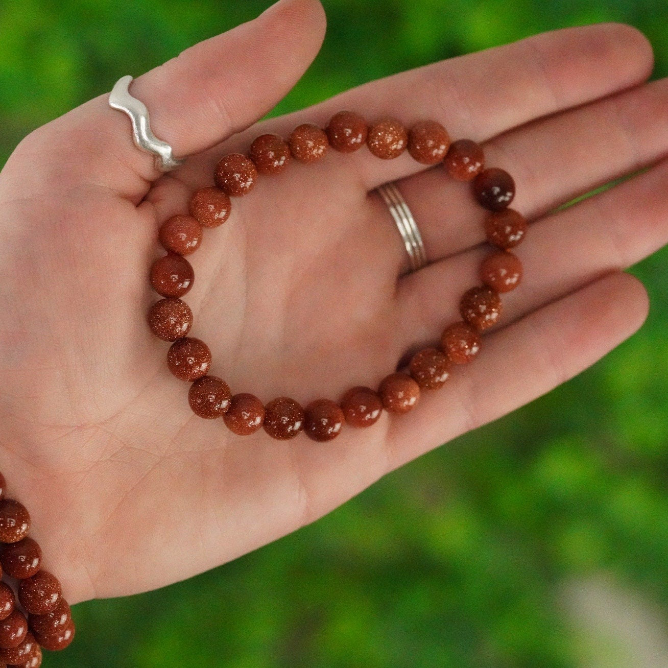 Red Sandstone 8mm beads Stone Crystal Bracelet