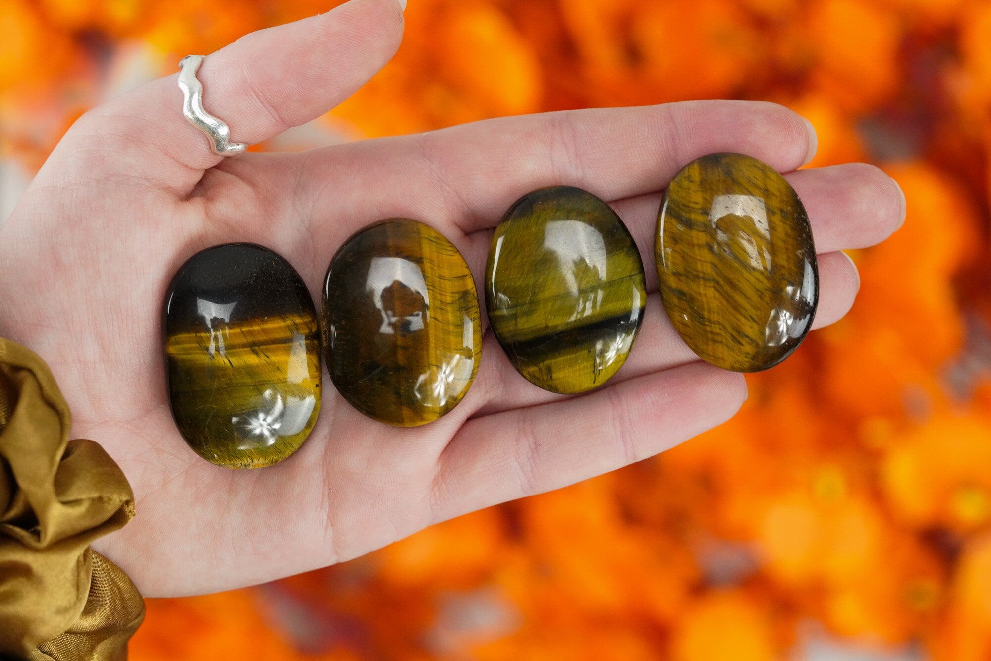 Tigers Eye Palm Stone