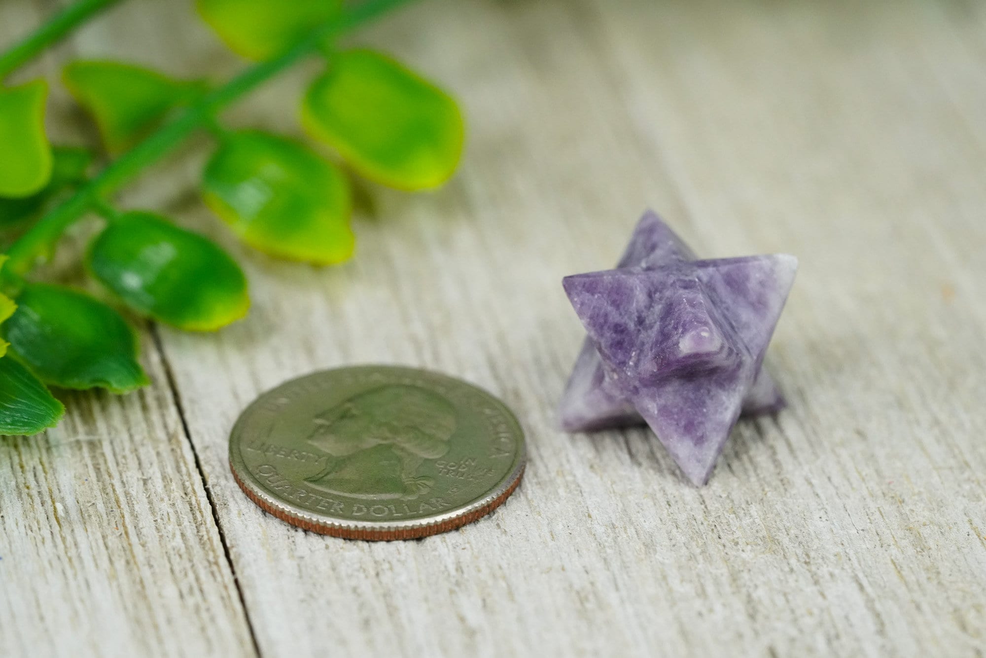 Lepidolite crystal sacred platonic geometry set