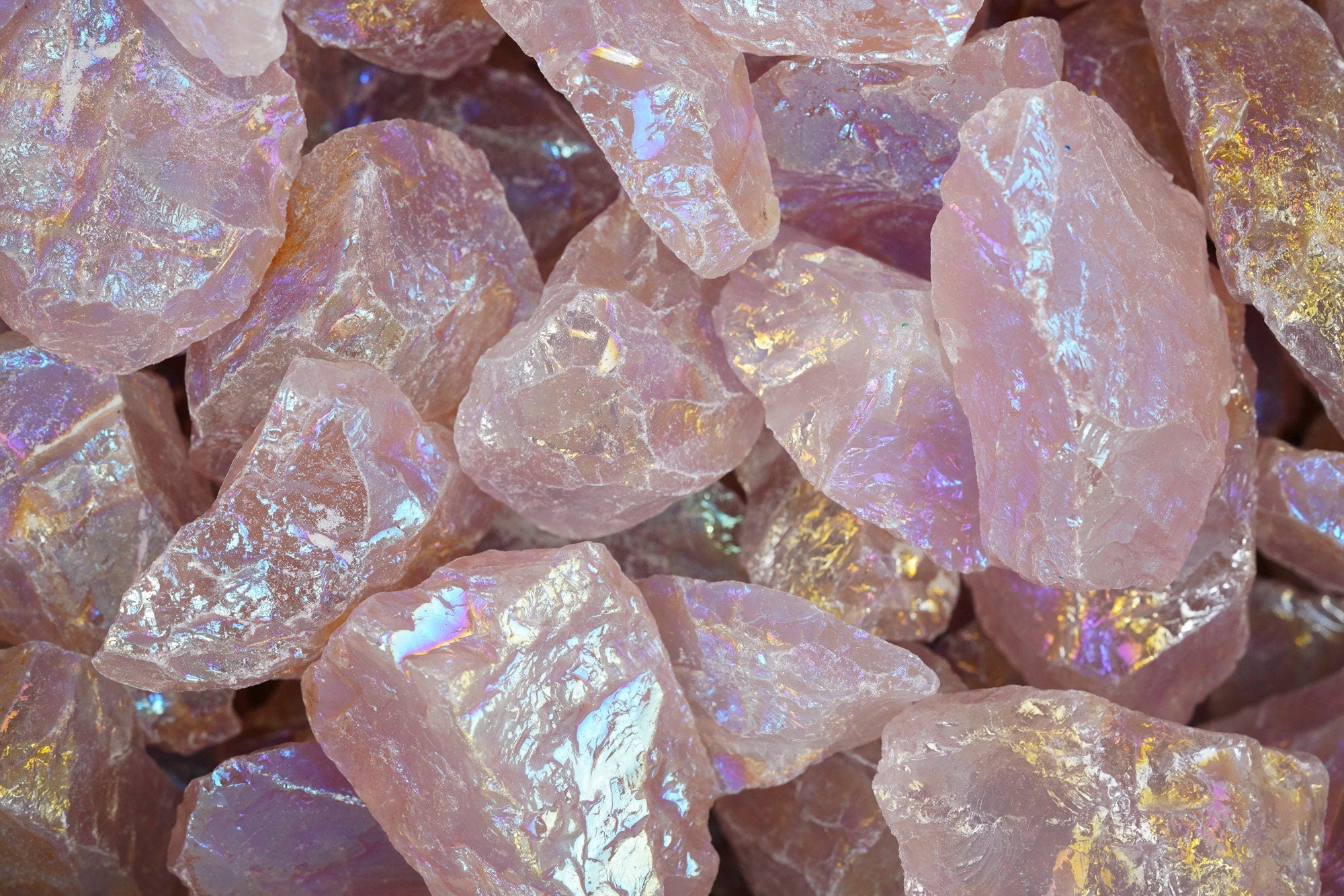 Rough Rose Aura Quartz (Pink Angel Aura Quartz Crystal)