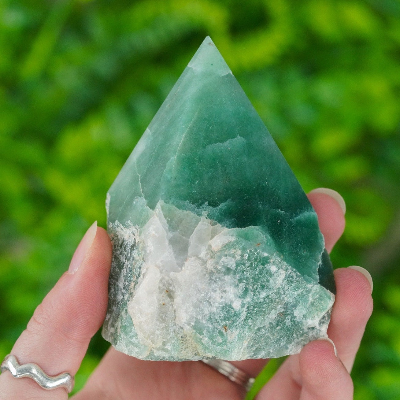 Large Raw Green Aventurine Polished Crystal Point