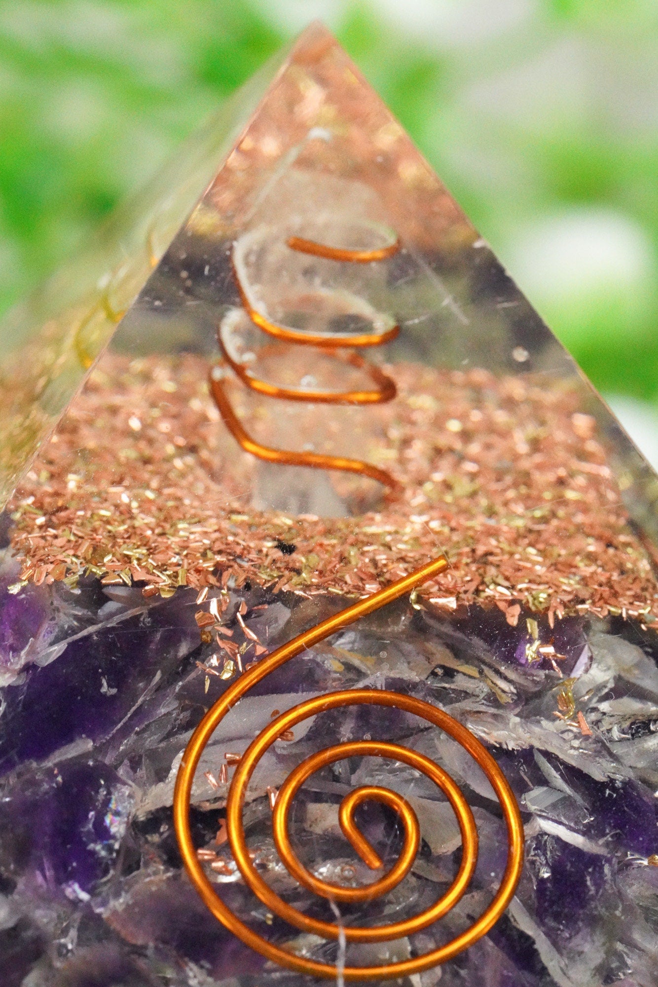 Large Amethyst Orgone Chakra Pyramid