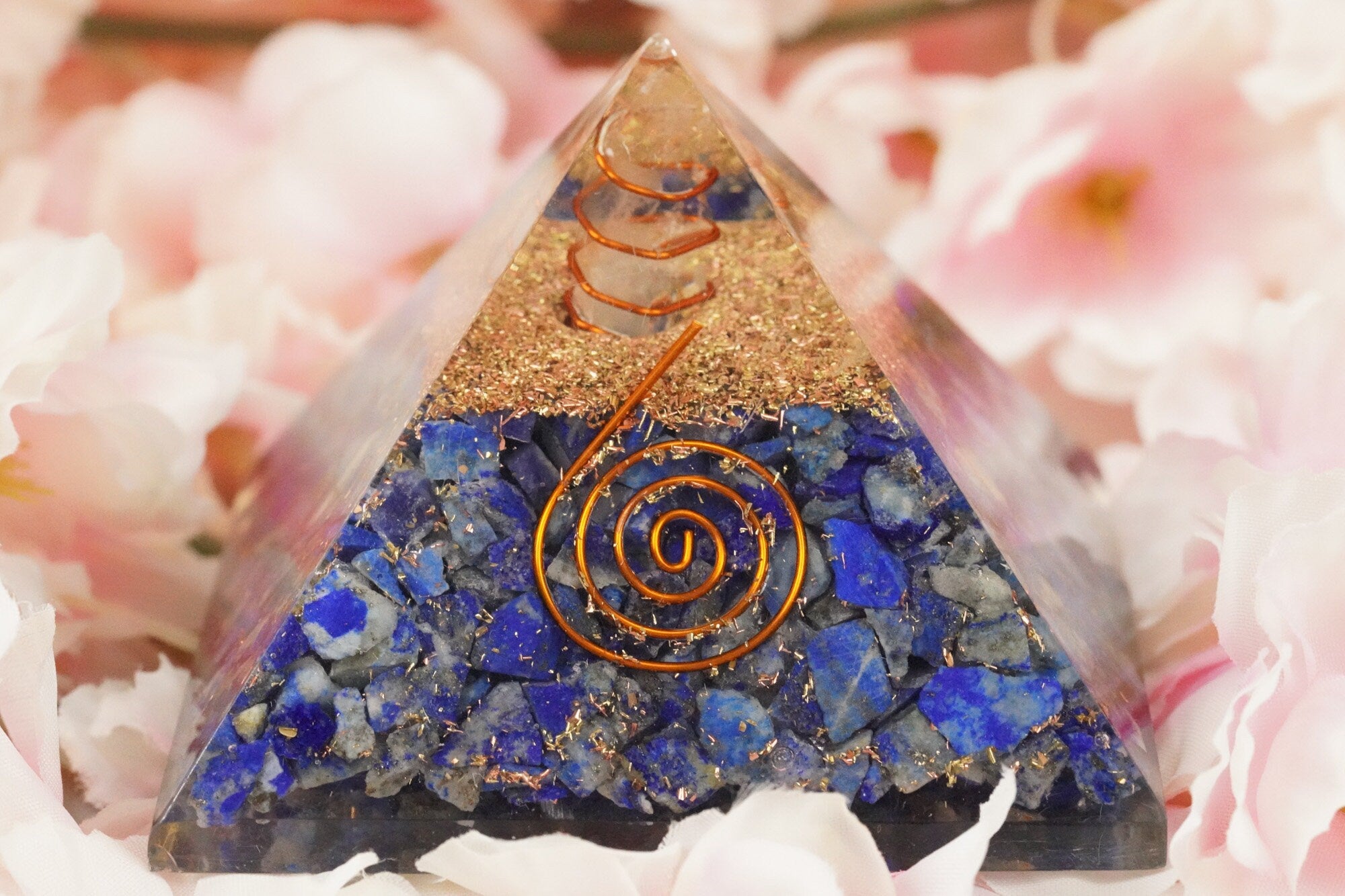 Large Lapis Lazuli Orgone Chakra Pyramid