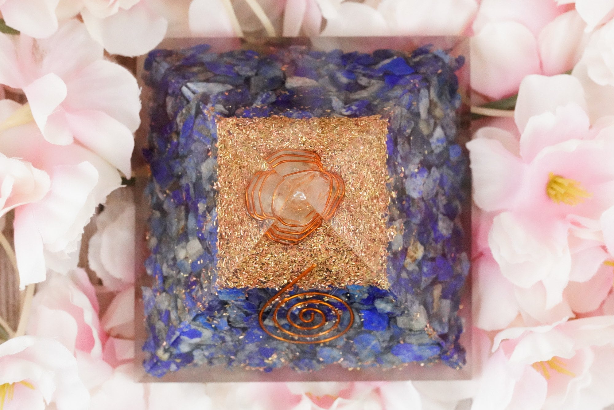 Large Lapis Lazuli Orgone Chakra Pyramid